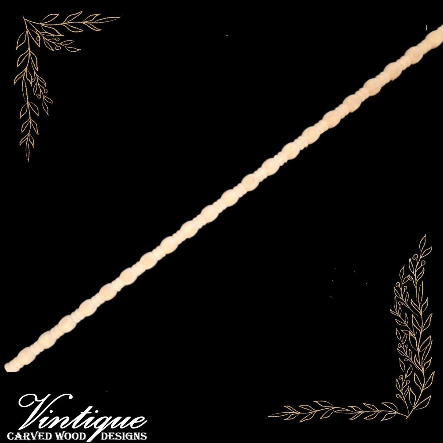 Large HM Beads Wood border furniture edging/  trim moulding 18mm wide-Vintique Concepts