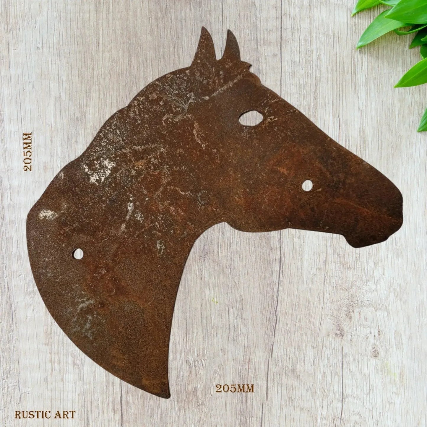 Large Rusty Metal Horse Head Decor - 205mm x 205mm - Vintique Concepts