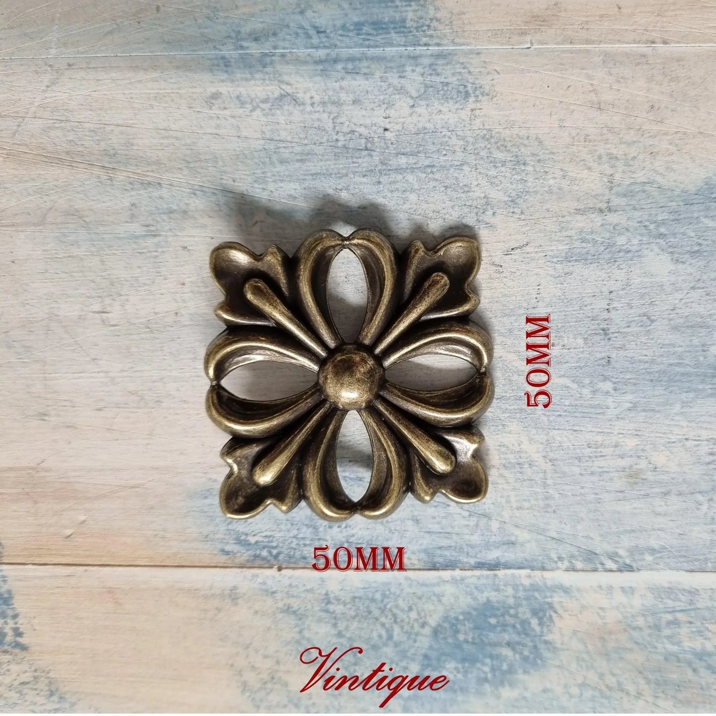 Large square Bronze metal decorative for cabinet furniture 50mm x 50mm - Vintique Concepts