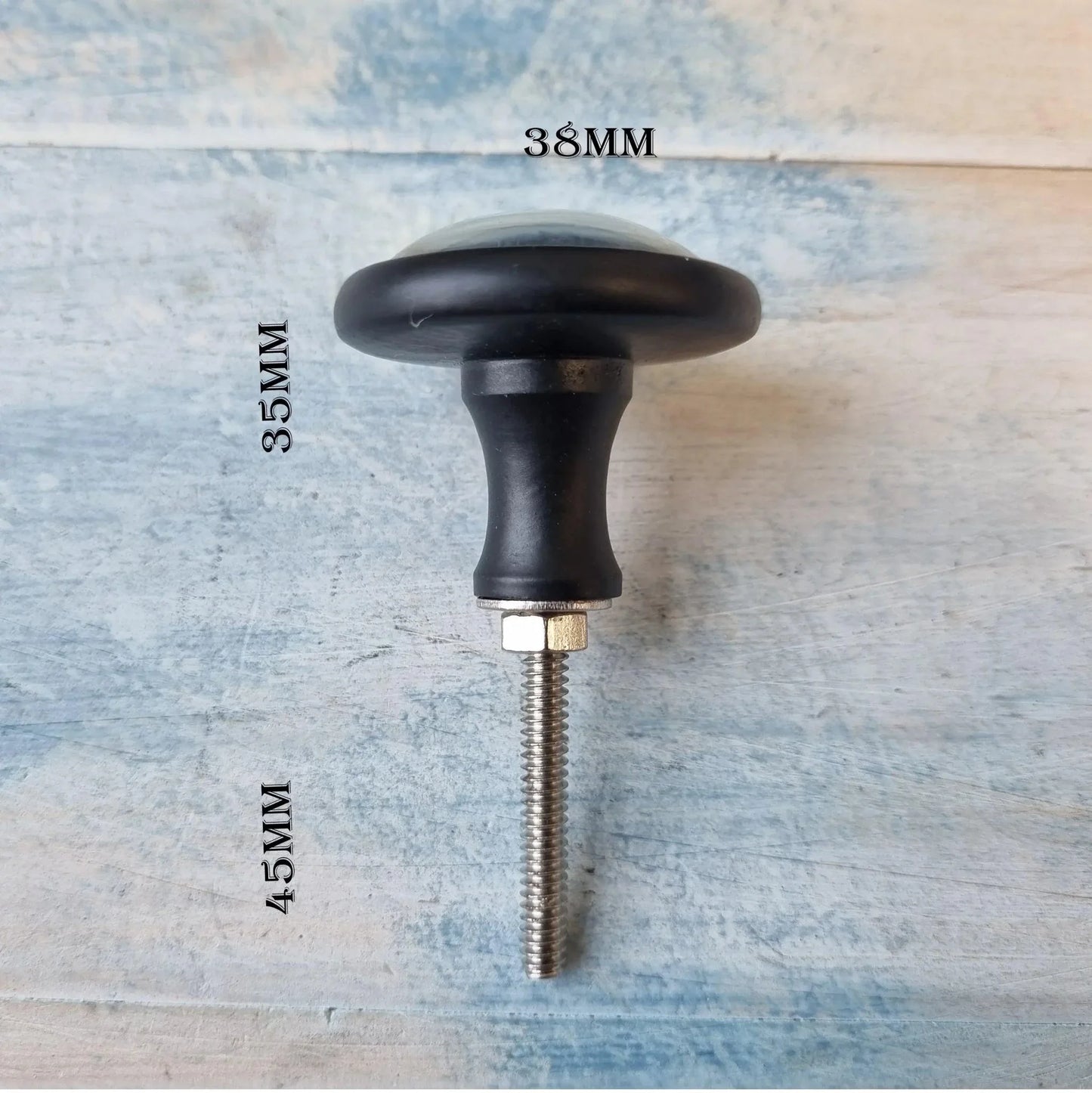 Lovely Flowers Vintage Black furniture drawer and cabinet Knob-38mm dia - Vintique Concepts