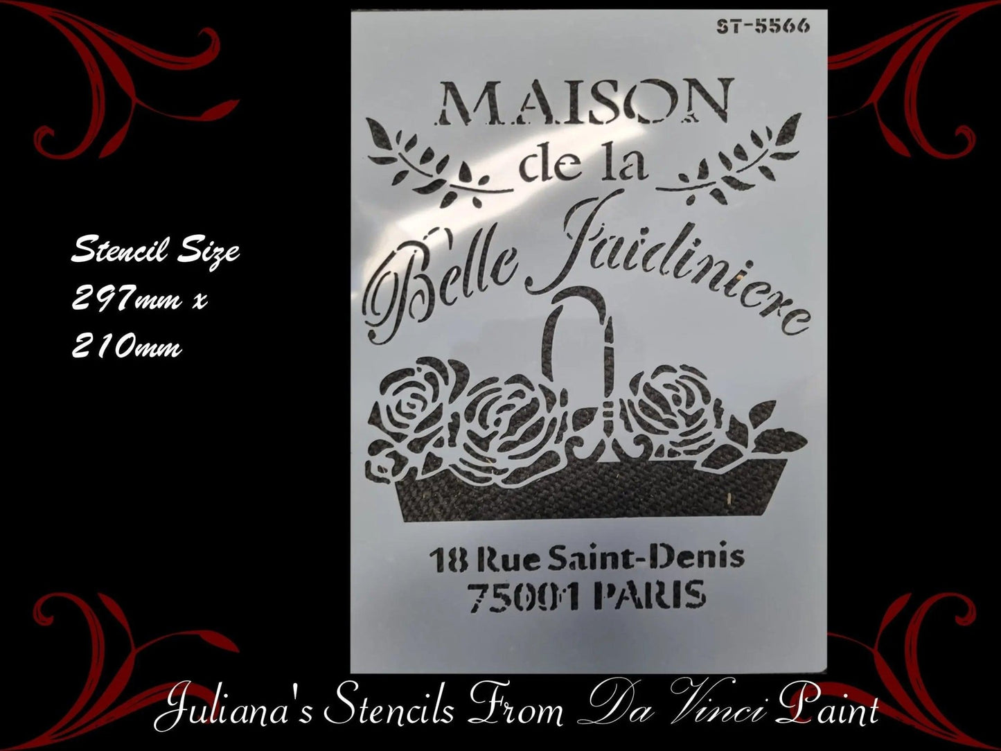 MAISON de la Belle Jardiniere furniture French painting stencil (A4 Size)-Vintique Concepts