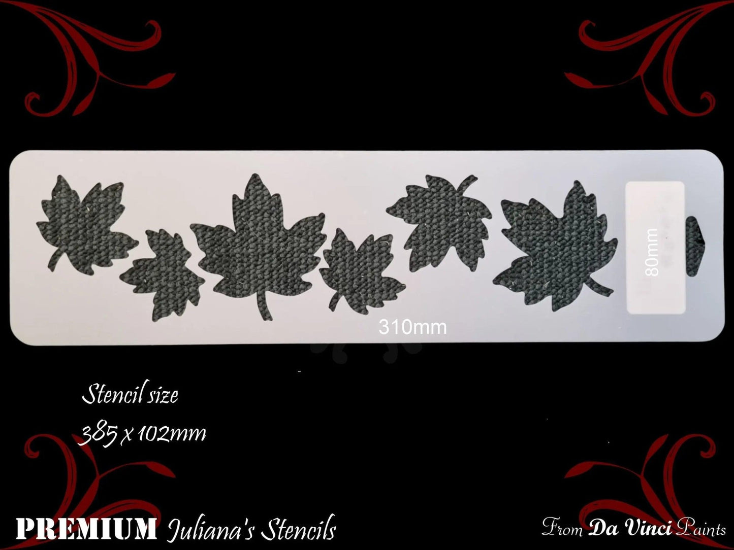 Maple Leaf Border vintage furniture & Wall  paint stencil 102mm x 385mm-Vintique Concepts