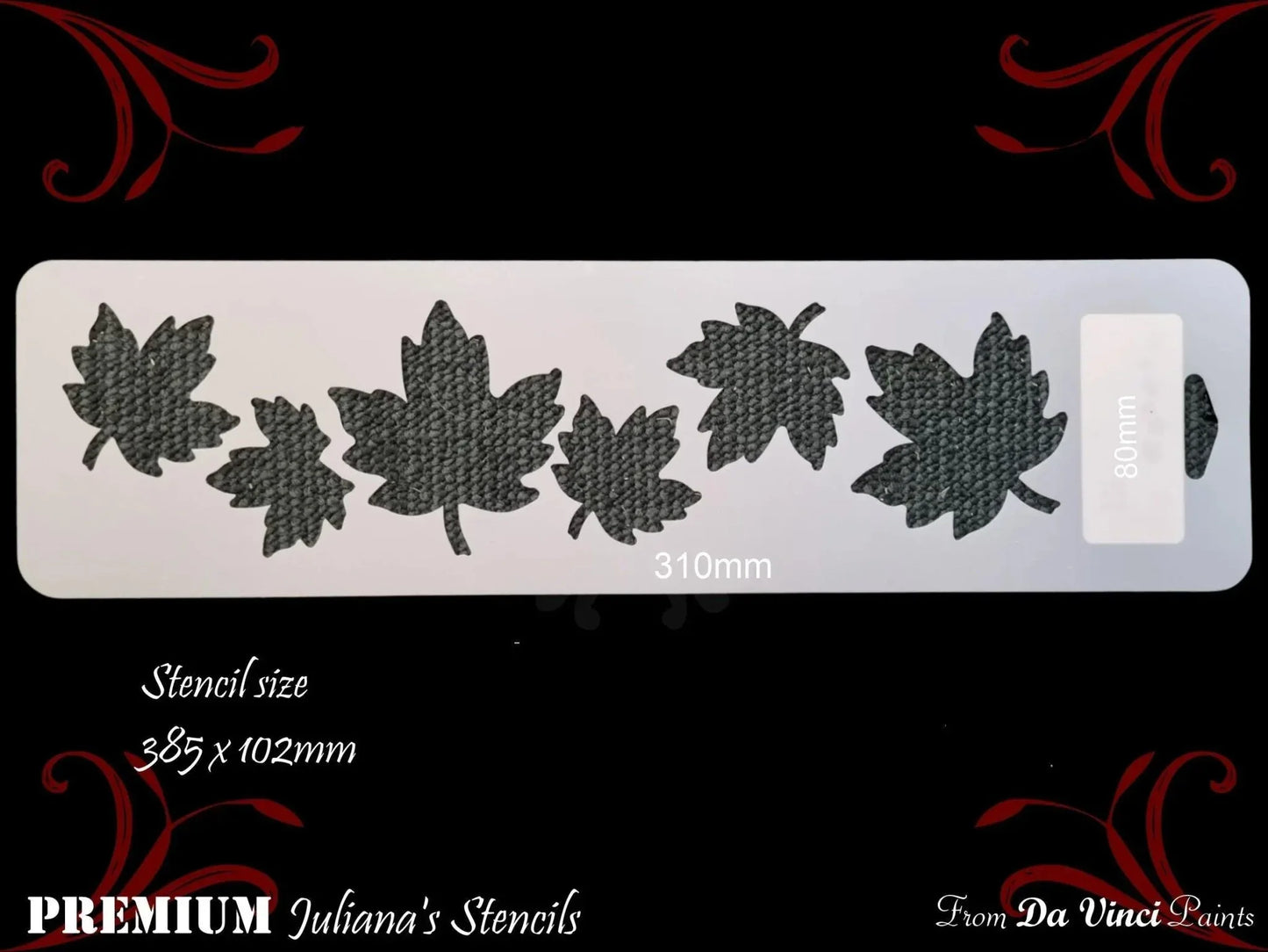 Maple Leaf Border vintage furniture & Wall paint stencil 102mm x 385mm - Vintique Concepts