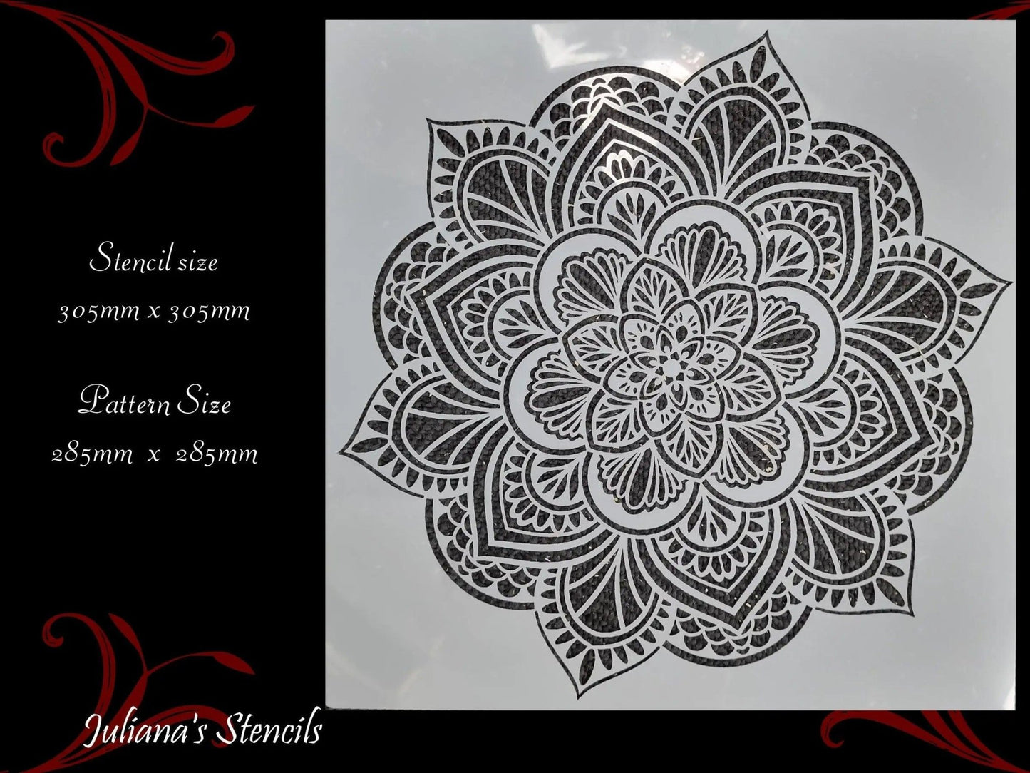 Medallion Mandala Pattern Vintage furniture paint stencil 305mm x 305mm-Vintique Concepts