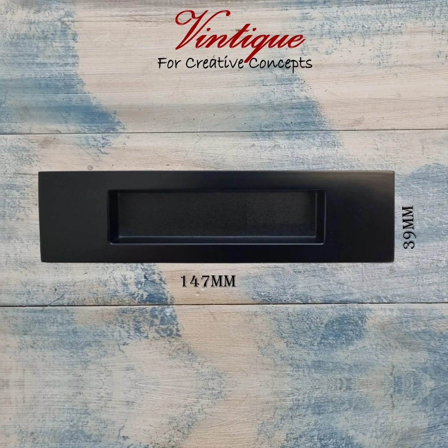 Milano Flush Pull Door Handle Double Sided Satin Black 147mm x 39mm - Vintique Concepts