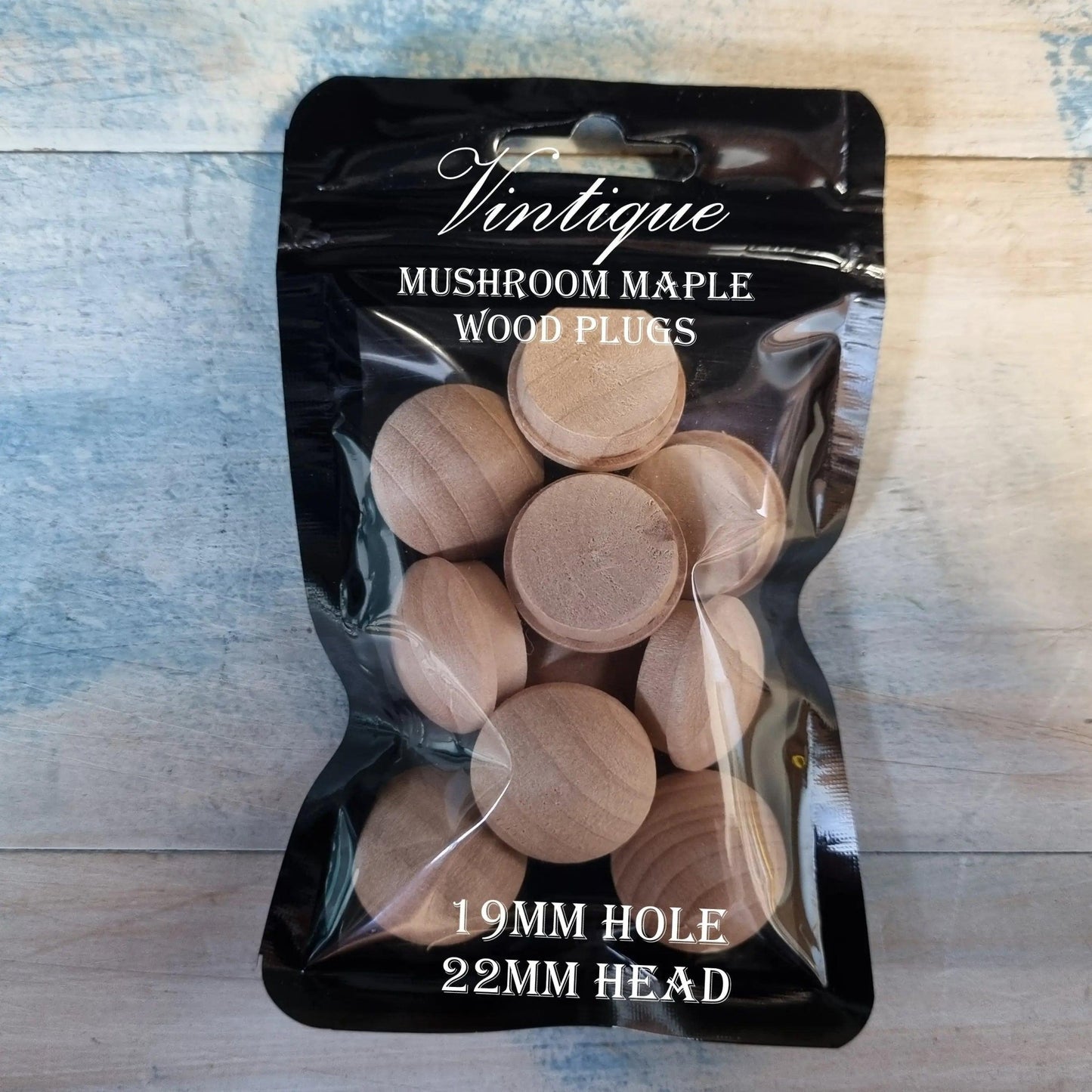 Mushroom Wood Plugs -Maple 9.5mm, 12.7mm & 19mm-Vintique Concepts