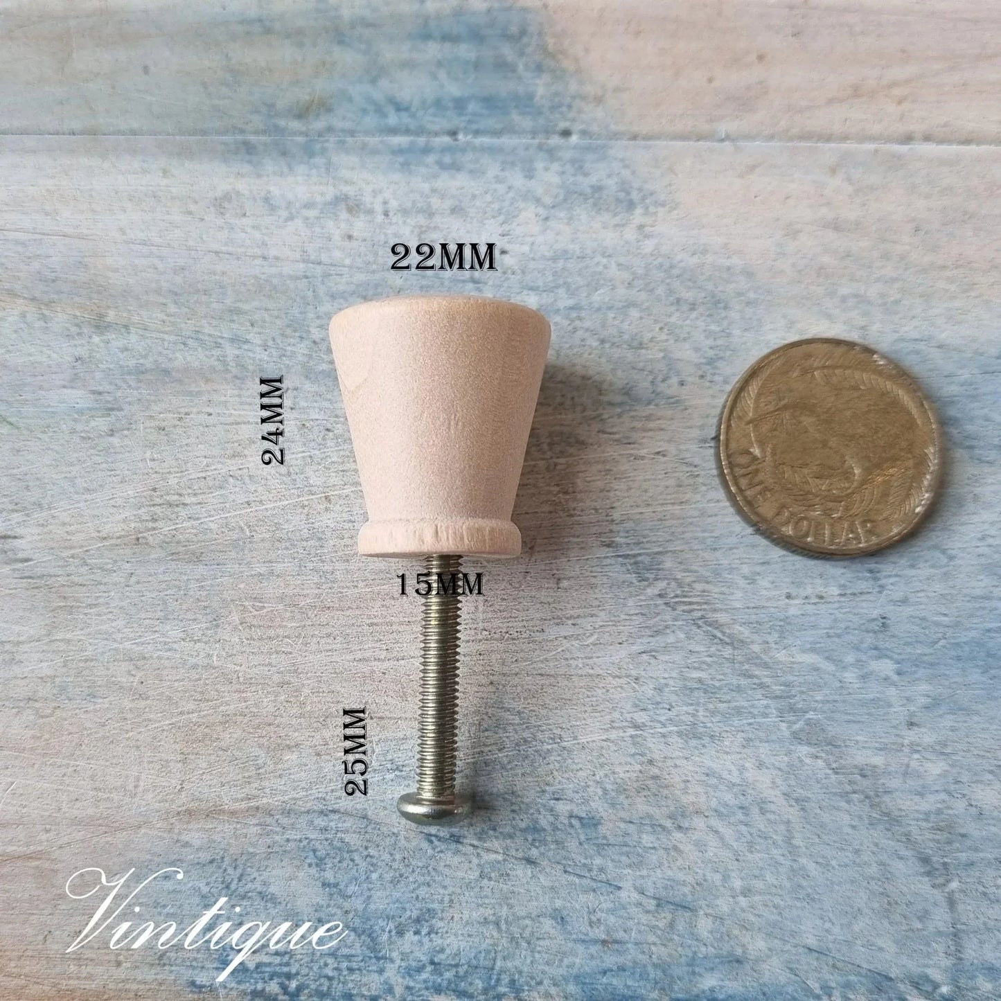 Natural Wood cone shape furniture knob-discontinued - Vintique Concepts
