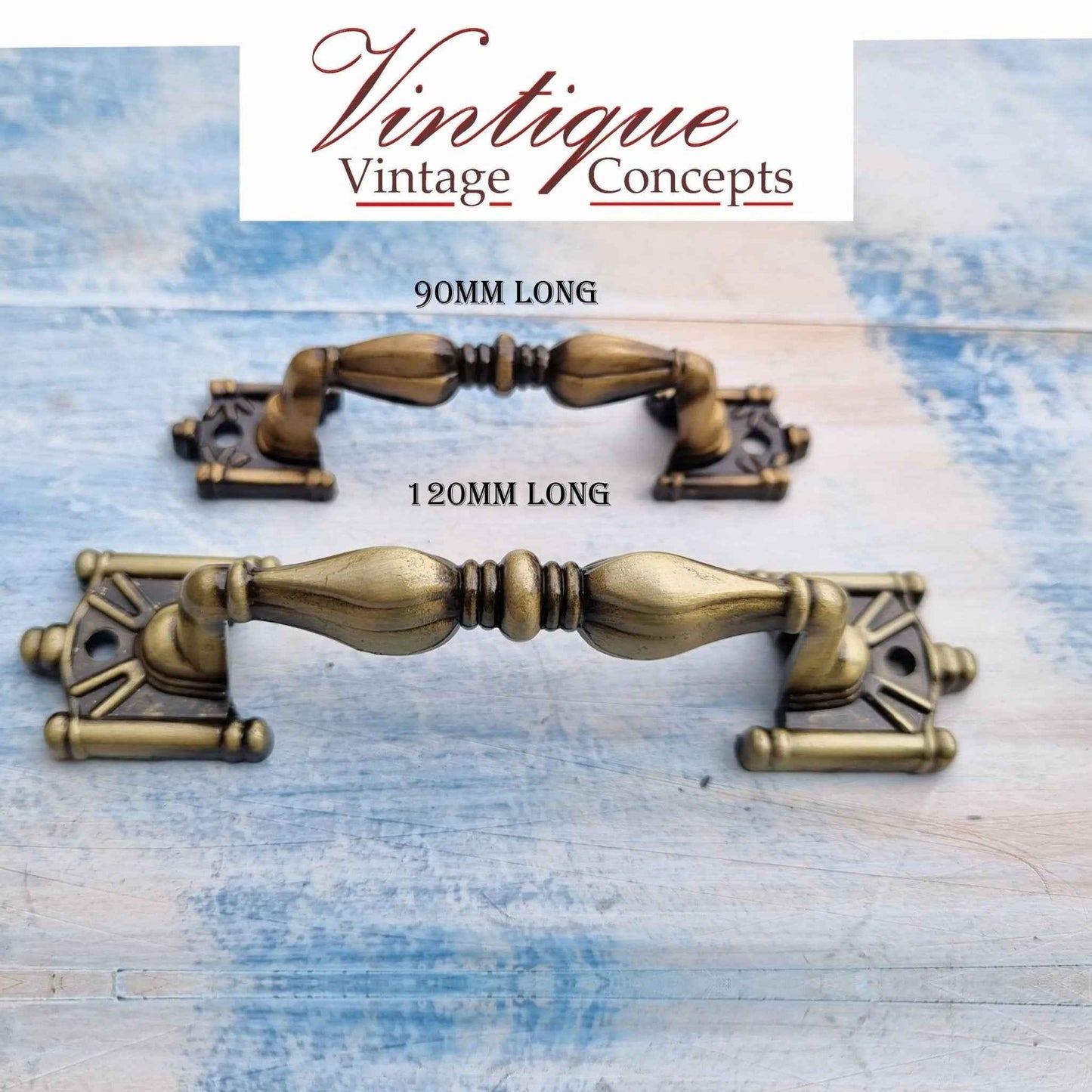 Old Gold Edwardian Cabinet or drawer handle 90mm