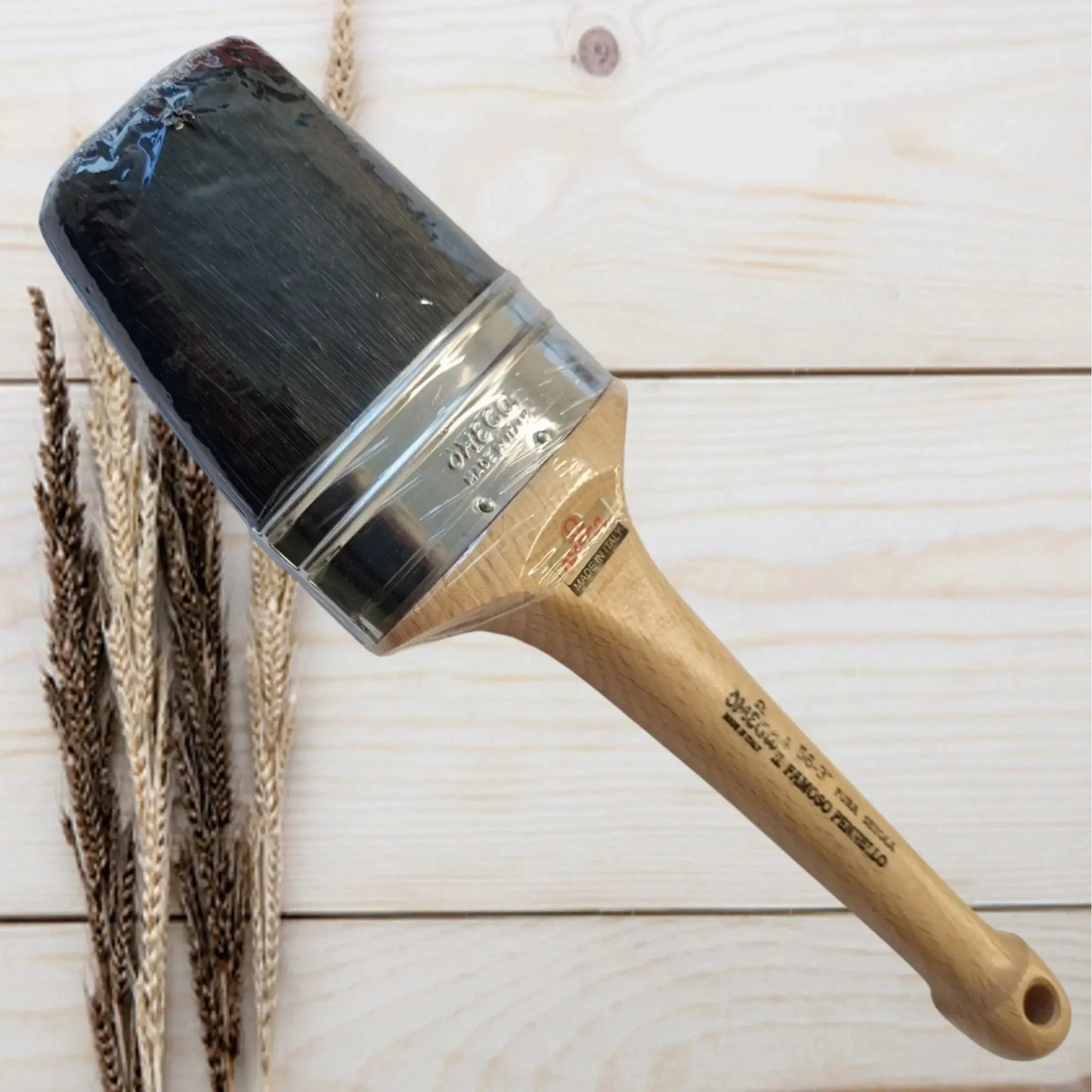 Omega Italian Professional Painters Oval Paint Brush -Hog Bristle (4 Sizes) - Vintique Concepts