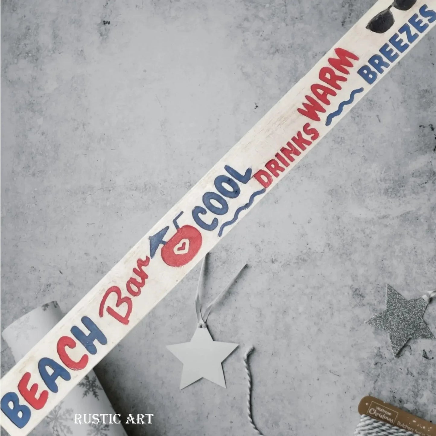 Pallet Wood Beach House sign BEACH BAR 87cm x 10cm - Vintique Concepts