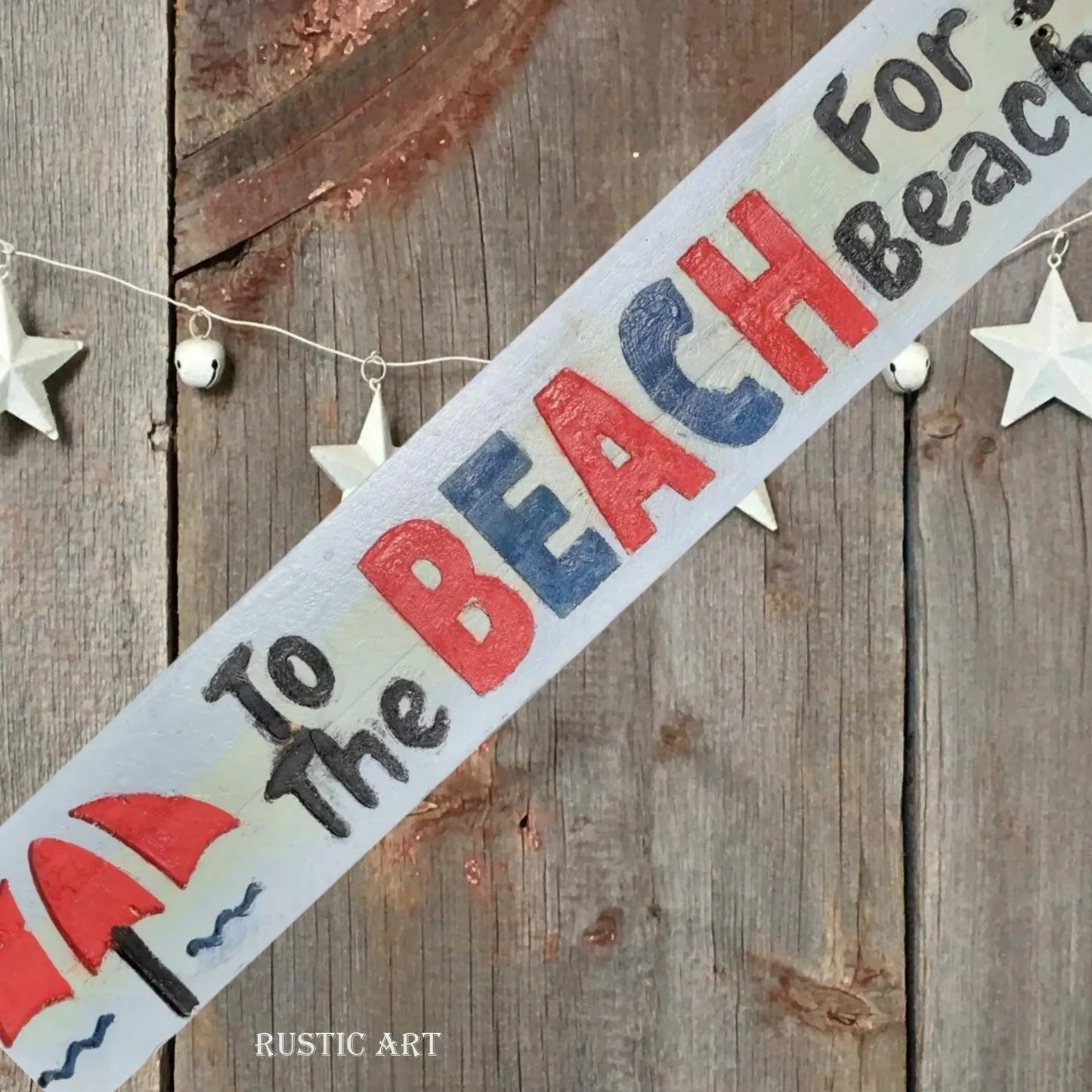 Pallet Wood Beach House sign BEACHY ADVENTURE 87cm x 10cm - Vintique Concepts