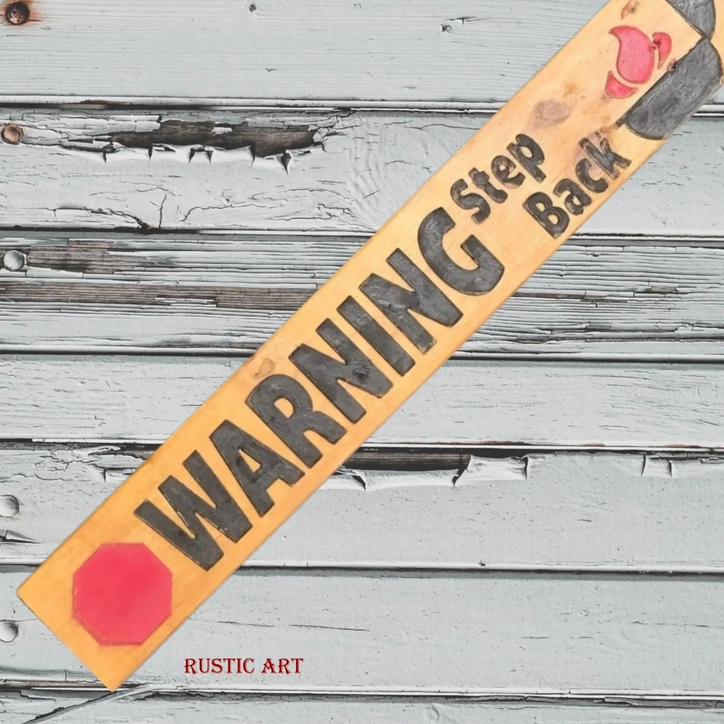 Pallet Wood Garden Sign WARNING-DADS GRILLING 87cm x 10cm - Vintique Concepts