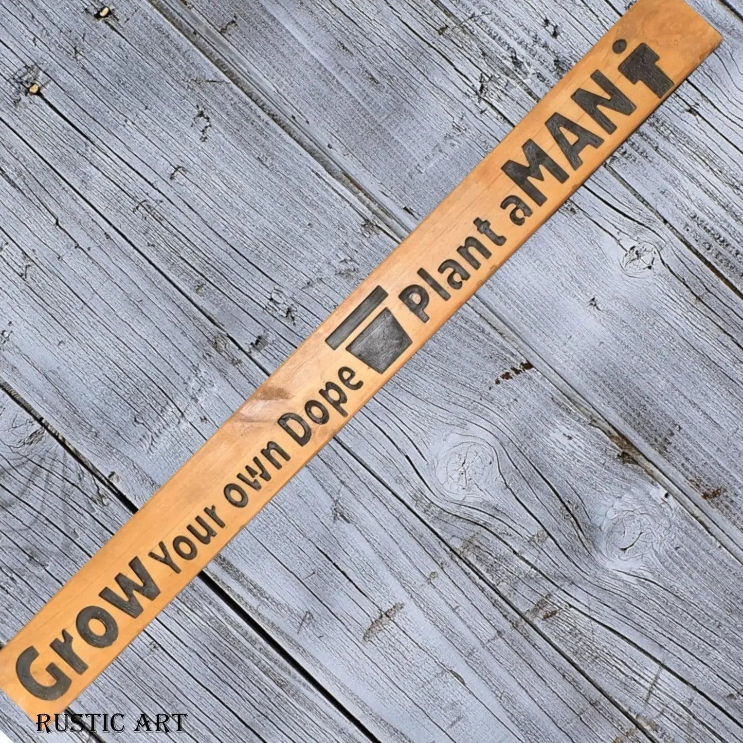 Pallet Wood outdoor Sign GROW YOUR OWN DOPE 87cm x 10cm - Vintique Concepts