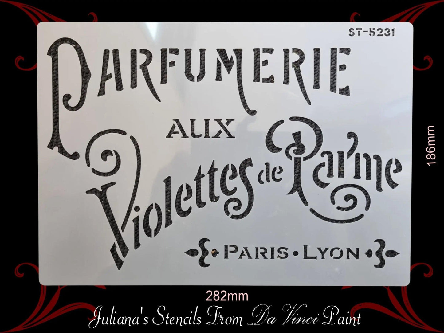 Parfumeries paris furniture paint stencil (A4 Size)-Vintique Concepts