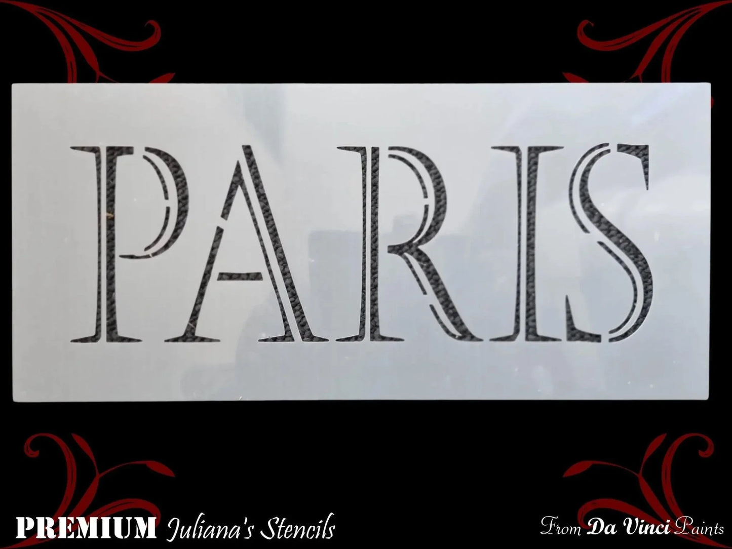 PARIS French PREMIUM furniture Paint stencil 300mm x 150mm - Vintique Concepts