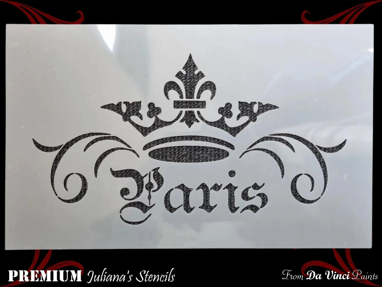 Paris with a crown PREMIUM artistic stencil 350mm x 210mm - Vintique Concepts