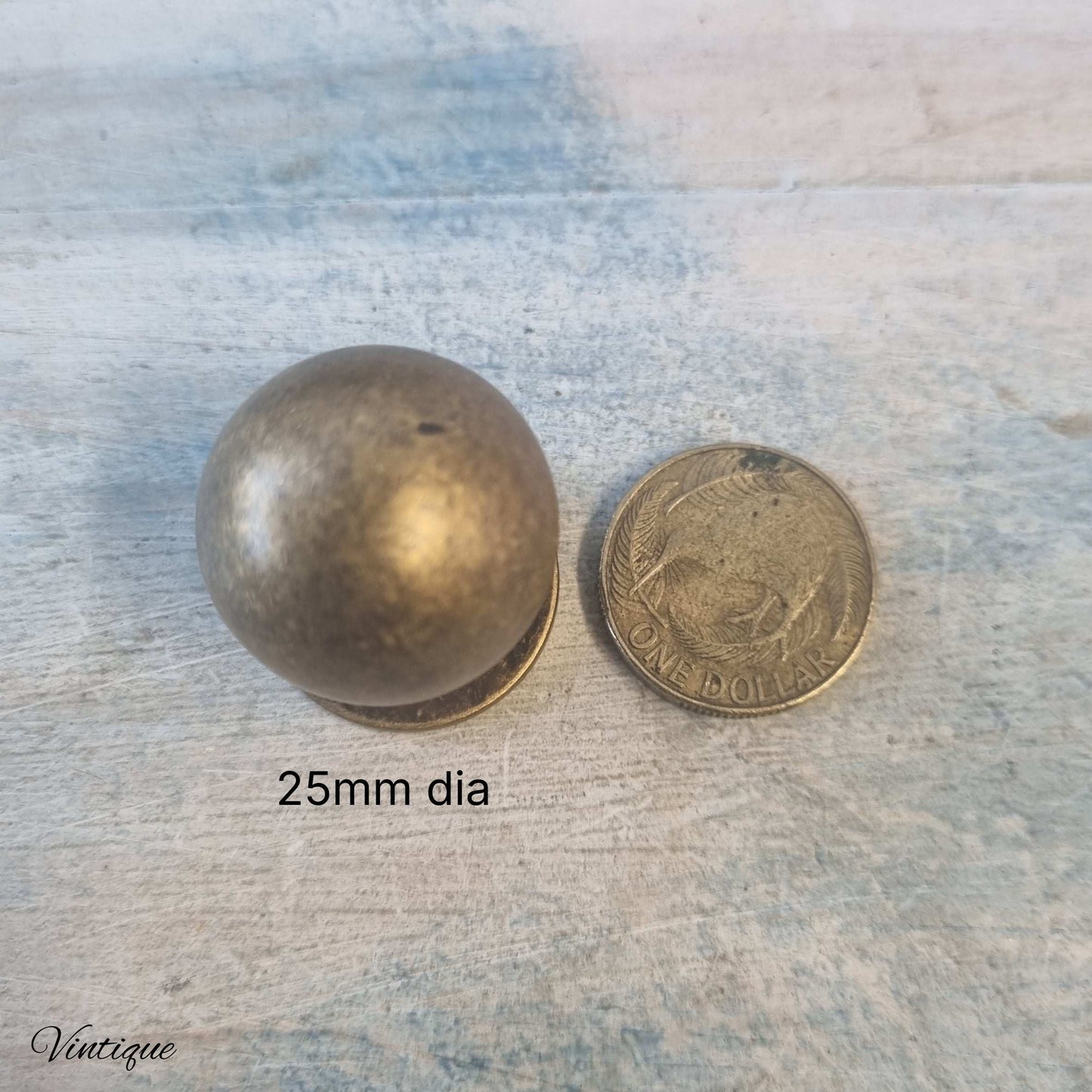 Solid heavy round ball Bronze Drawer Knob 25mm diameter