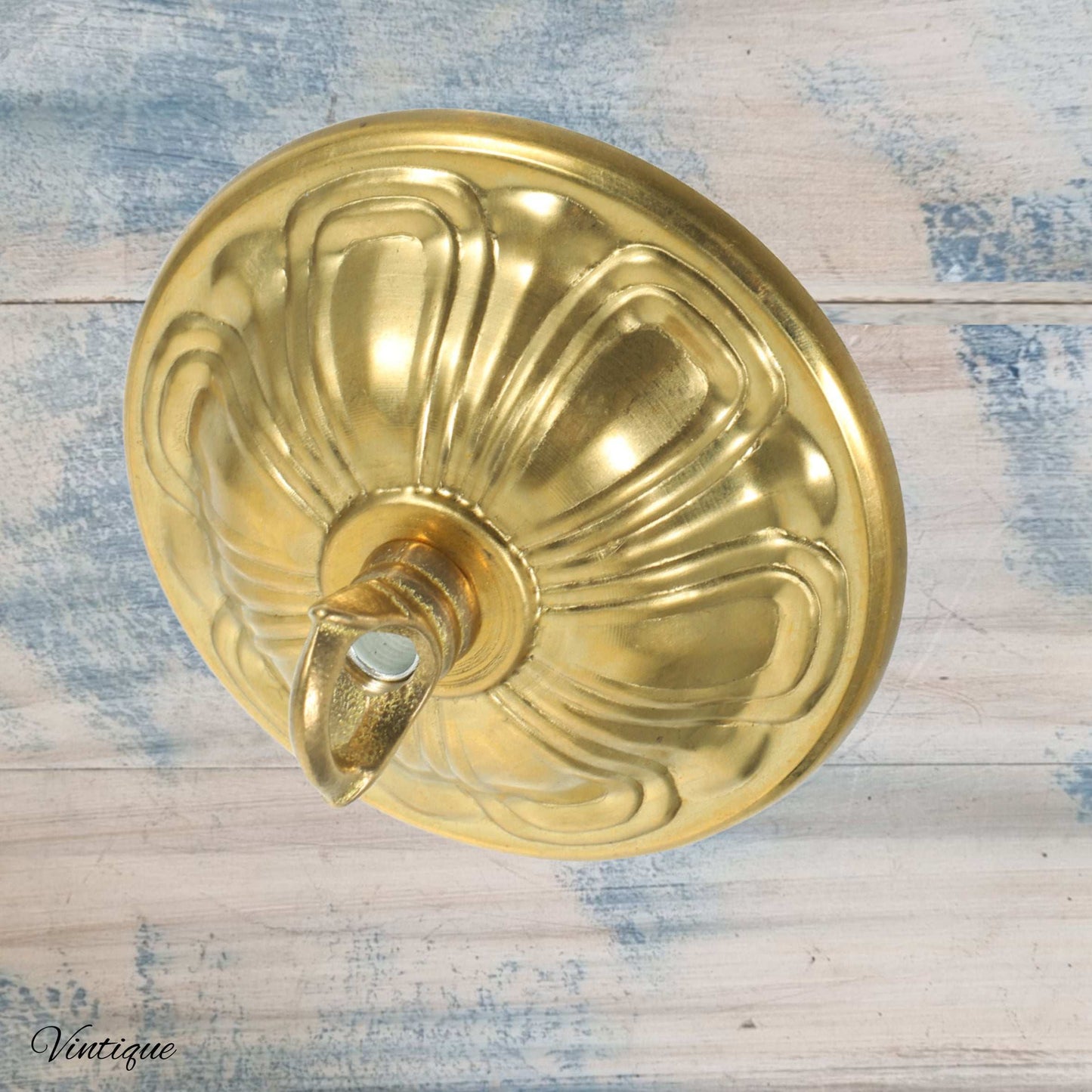 Mansion ornate Gold Ceiling Rose Hook- for hanging lights, planters etc
