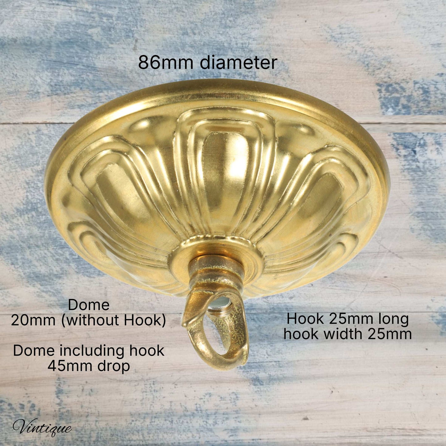 Mansion ornate Gold Ceiling Rose Hook- for hanging lights, planters etc
