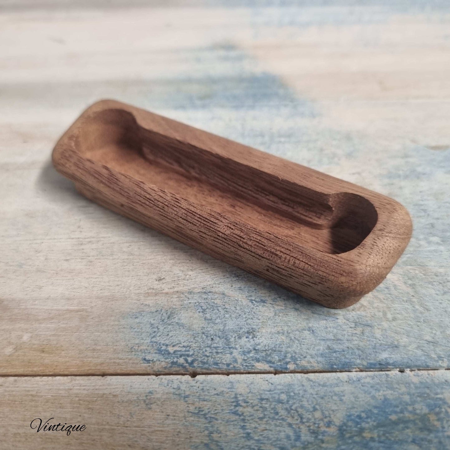 Mahogany Cavity rectangle Flush wooden door Handle 90mmx27mm