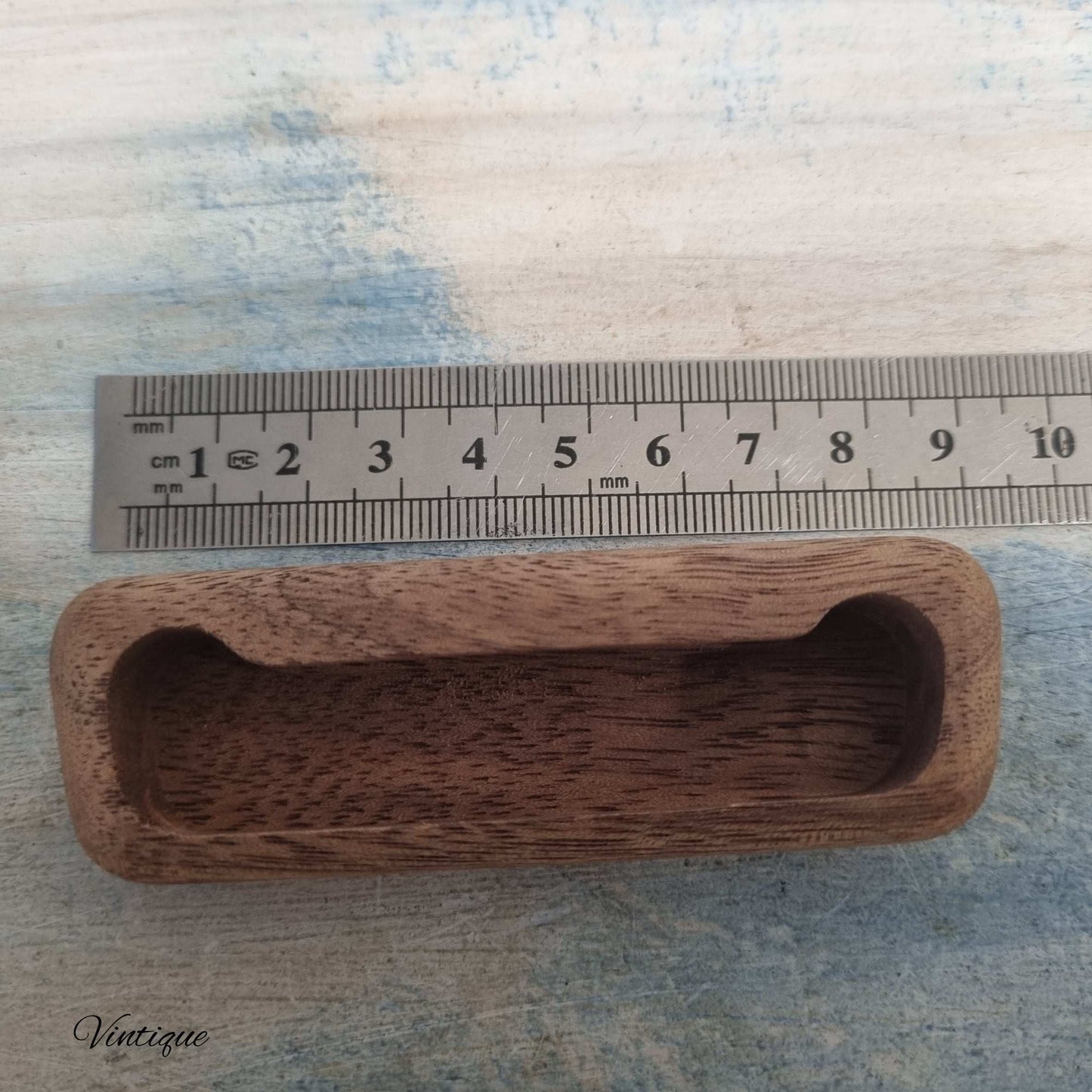 Mahogany Cavity rectangle Flush wooden door Handle 90mmx27mm
