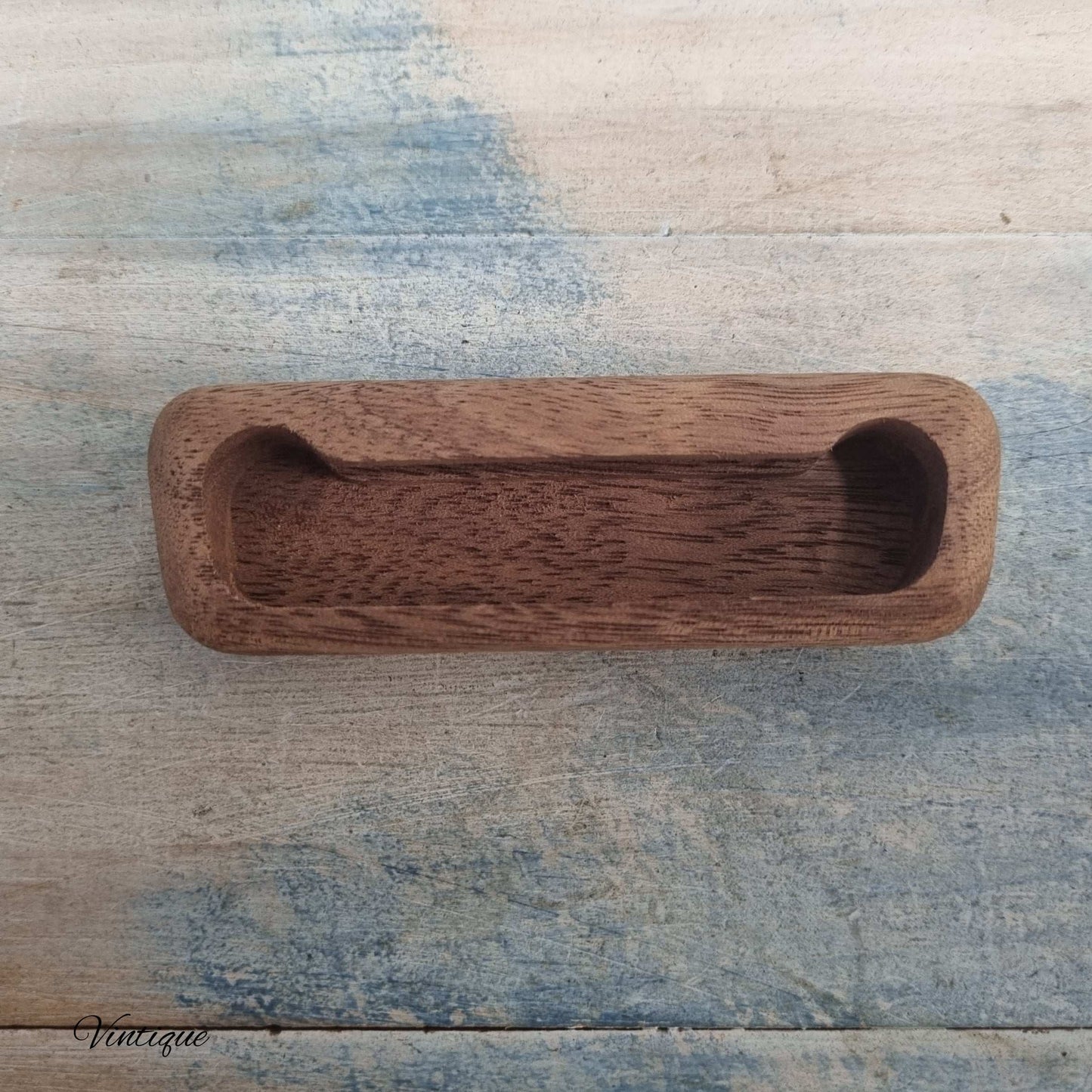 Mahogany Cavity rectangle Flush wooden door Handle 90mmx27mm