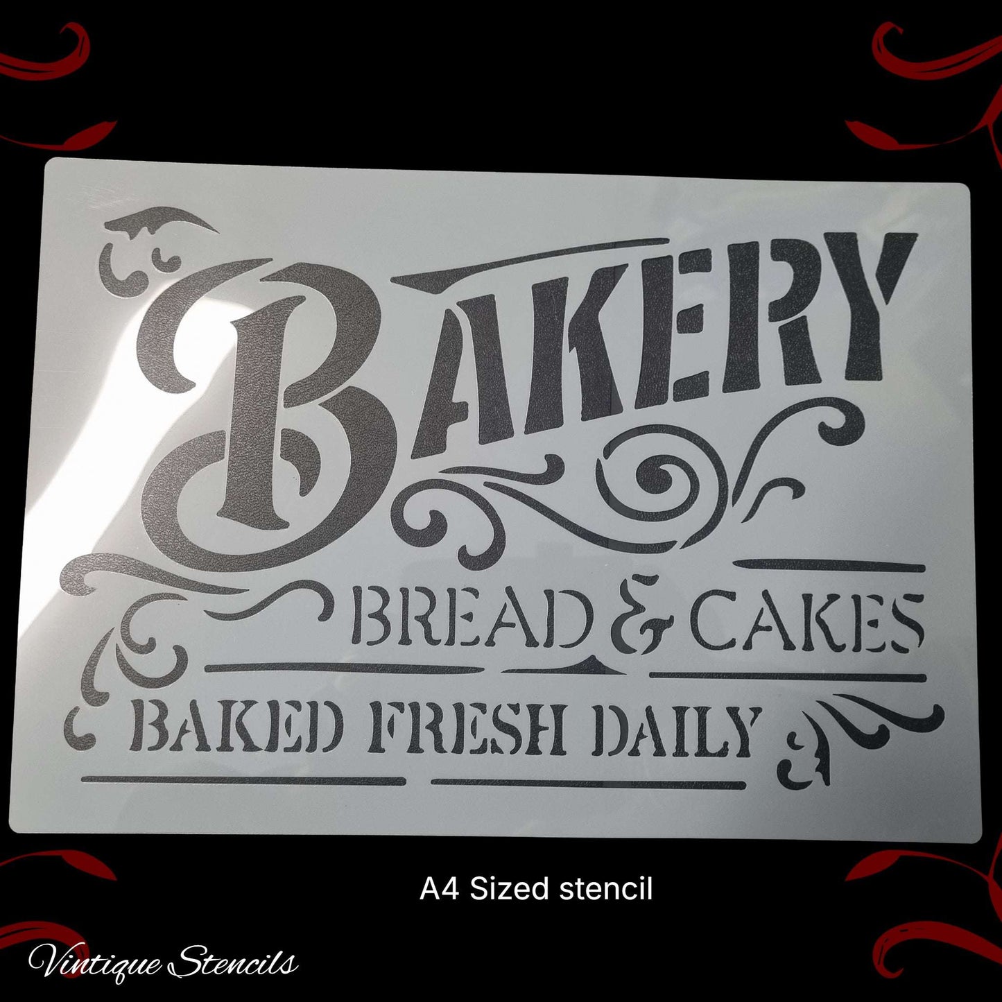 Bakery paint furniture stencil A4