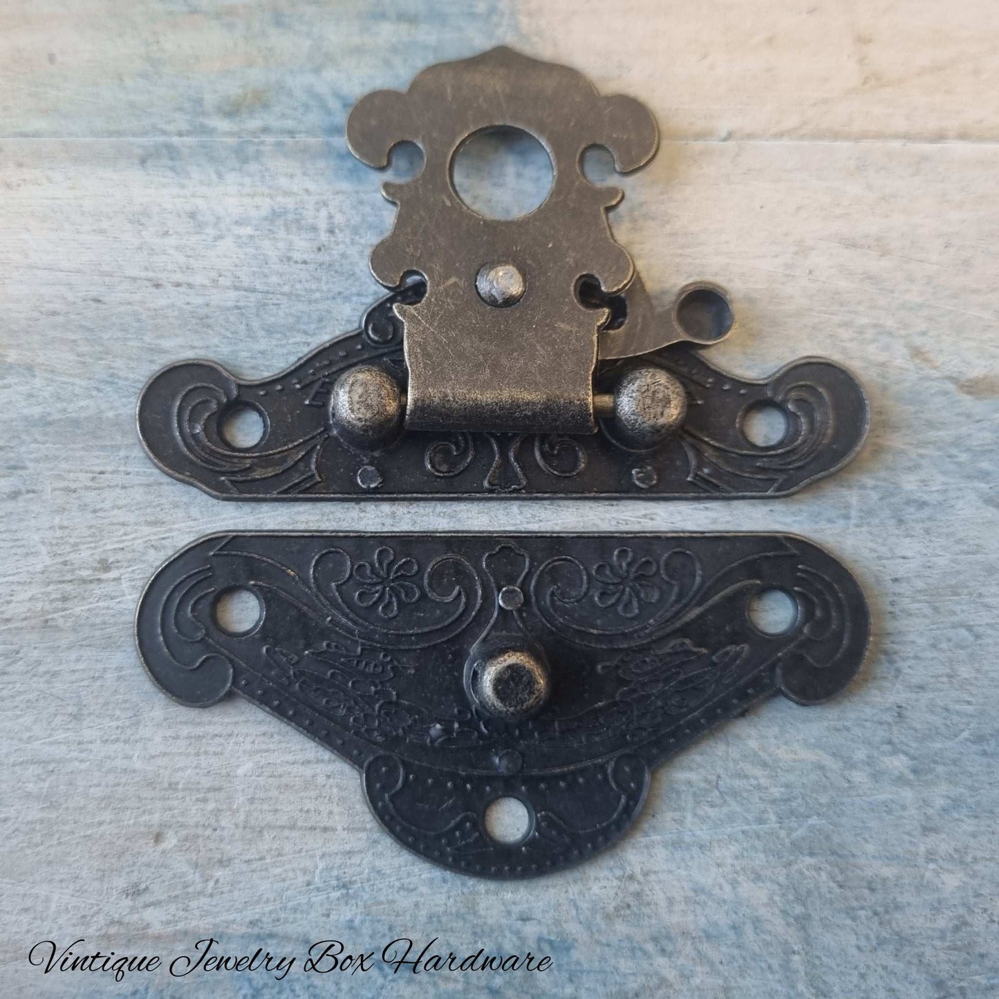 Catherines Vintage jewelry Box Latch /double Lock XL 65 x 57mm