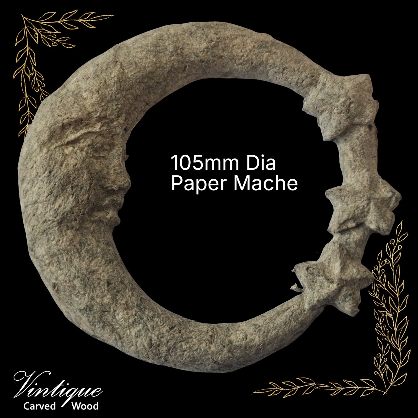 paper mache sun face and stars 105mm dia Applique