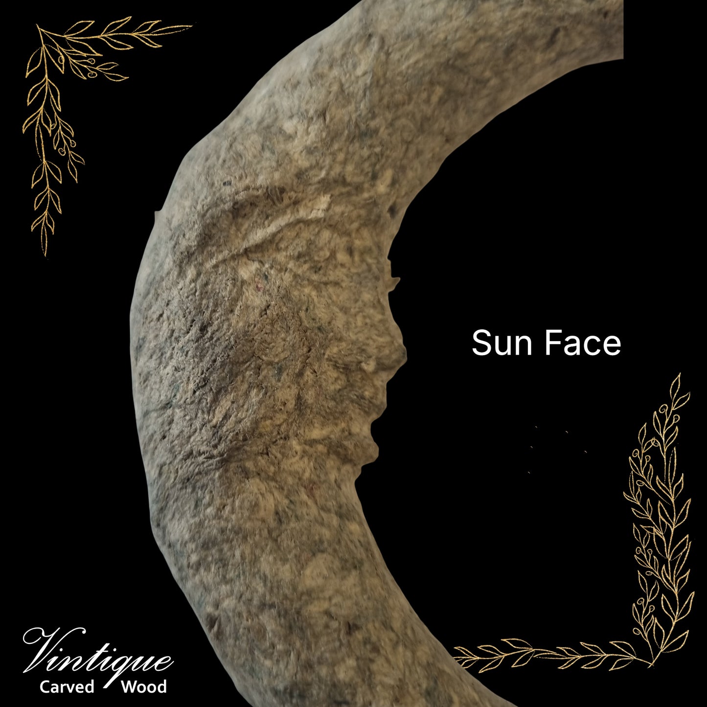 paper mache sun face and stars 105mm dia Applique