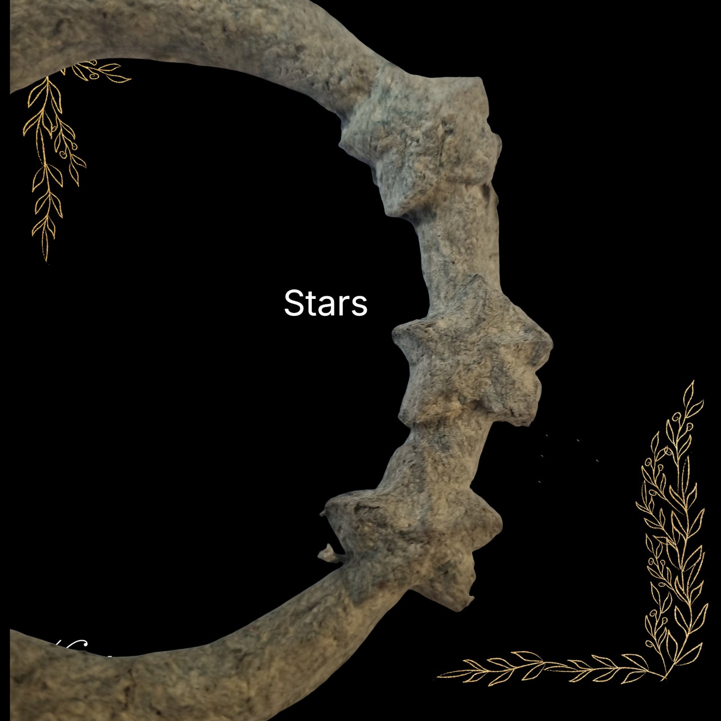 paper mache sun face and stars 105mm dia Applique