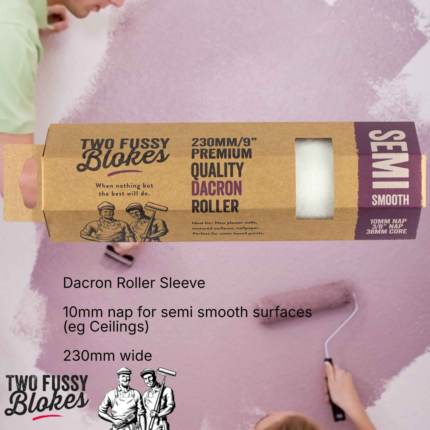 230mm Dacron Paint Roller Sleeve 3 3 Pack 10mm Nap From Two Fussy Blokes