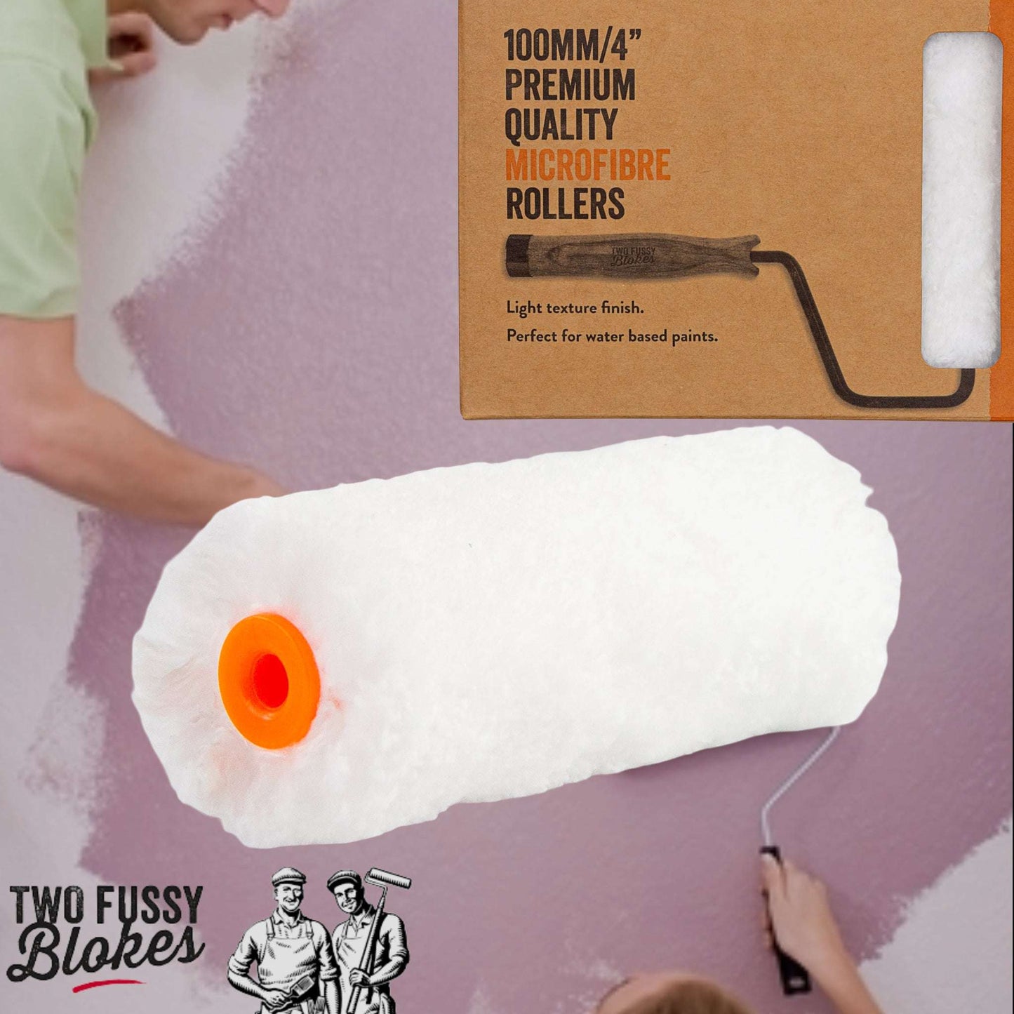 100mm Microfibre Paint Mini-Roller Sleeve (EACH) -Semi-Smooth 15mm Nap From Two Fussy Blokes