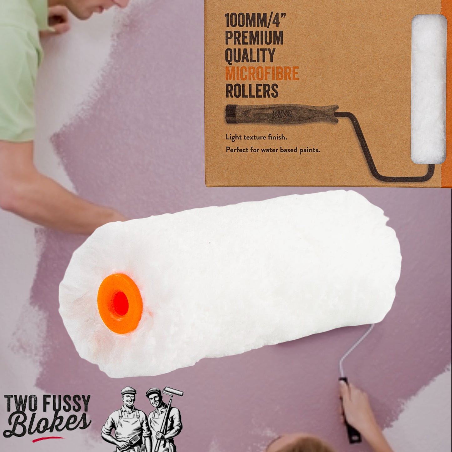 100mm Microfibre Paint Mini-Roller Sleeve (EACH) -Semi-Smooth 15mm Nap From Two Fussy Blokes