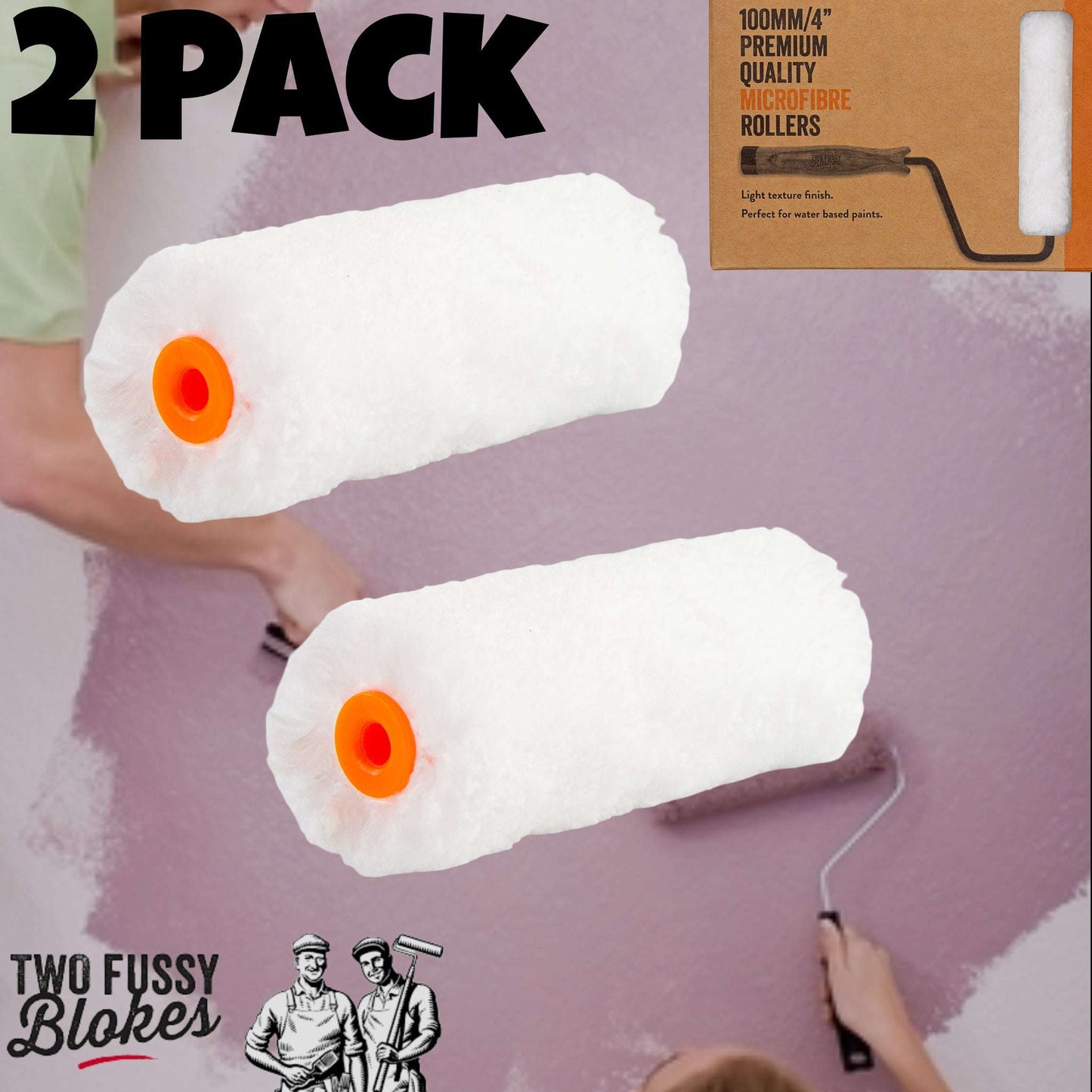 100mm Microfibre Paint Mini-Roller Sleeve (EACH) -Semi-Smooth 15mm Nap From Two Fussy Blokes