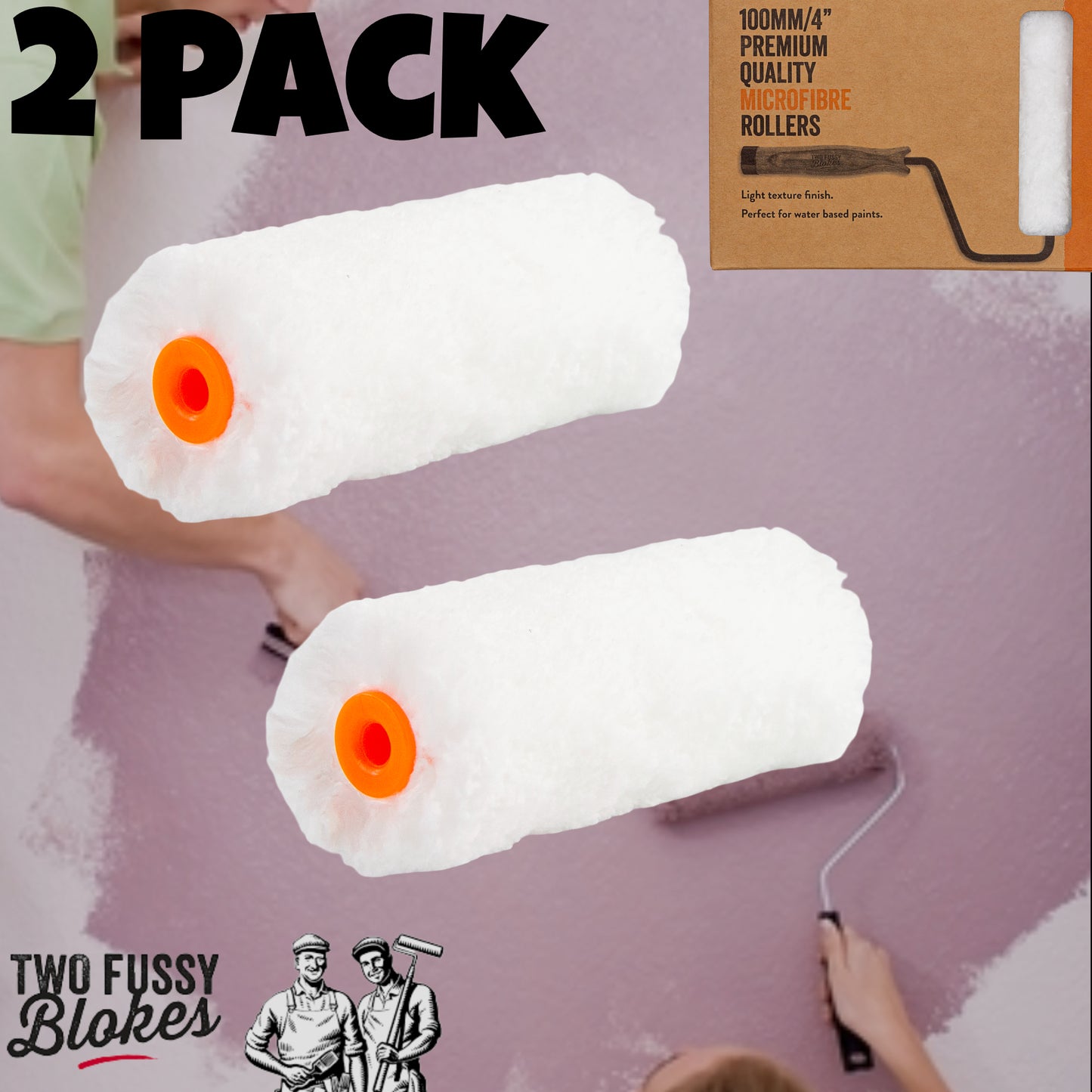 100mm Microfibre Paint Mini-Roller Sleeve (EACH) -Semi-Smooth 15mm Nap From Two Fussy Blokes