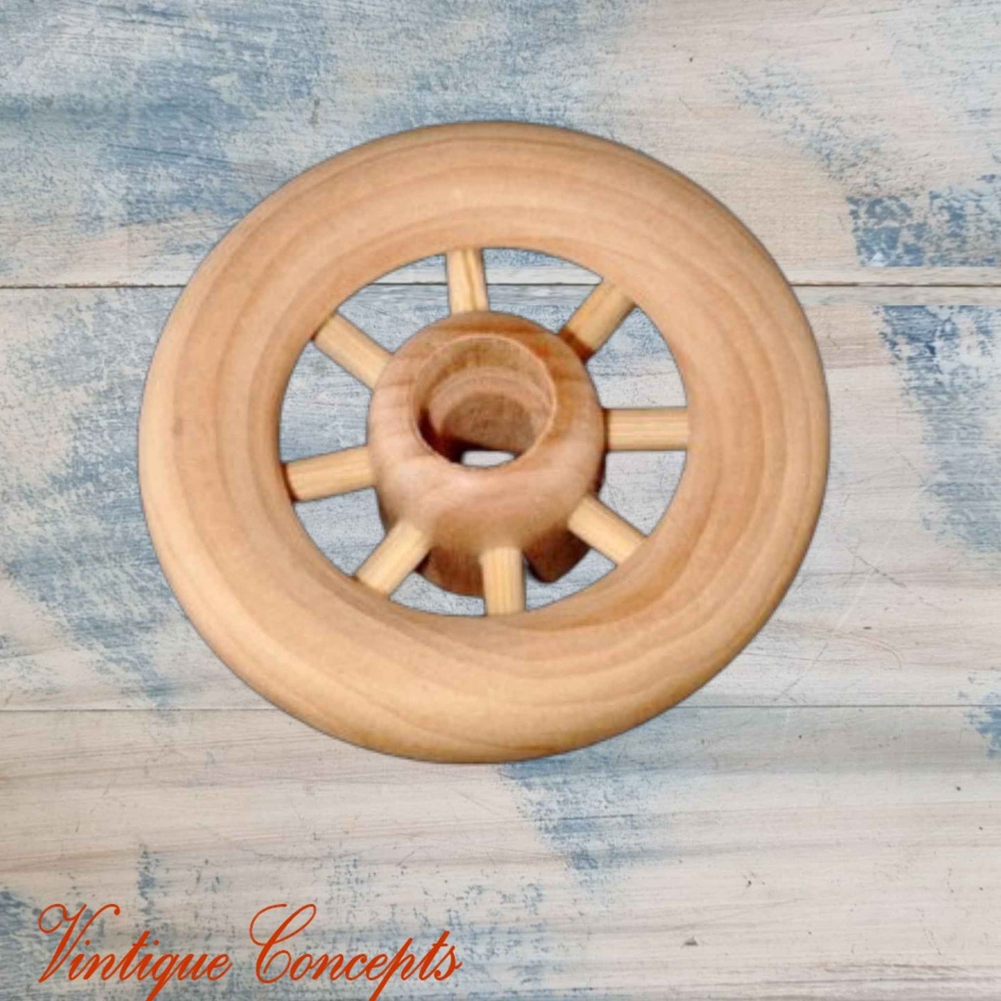 Maple Classic wagon wood wheel with spokes 50mm (9.5mm axel) for toys