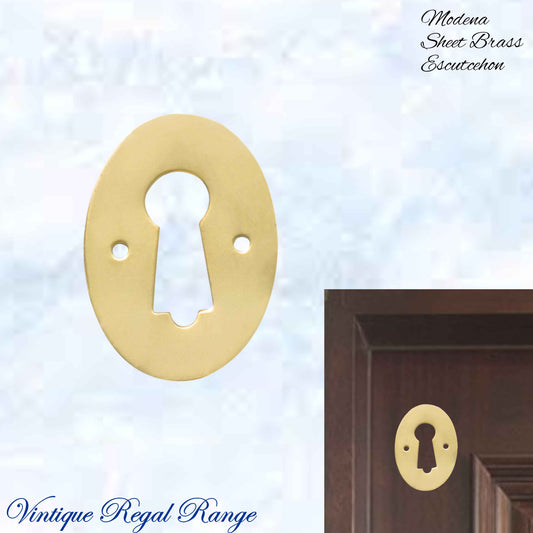 Polished Brass MODENA sheet brass Escutcheon 30x44mm