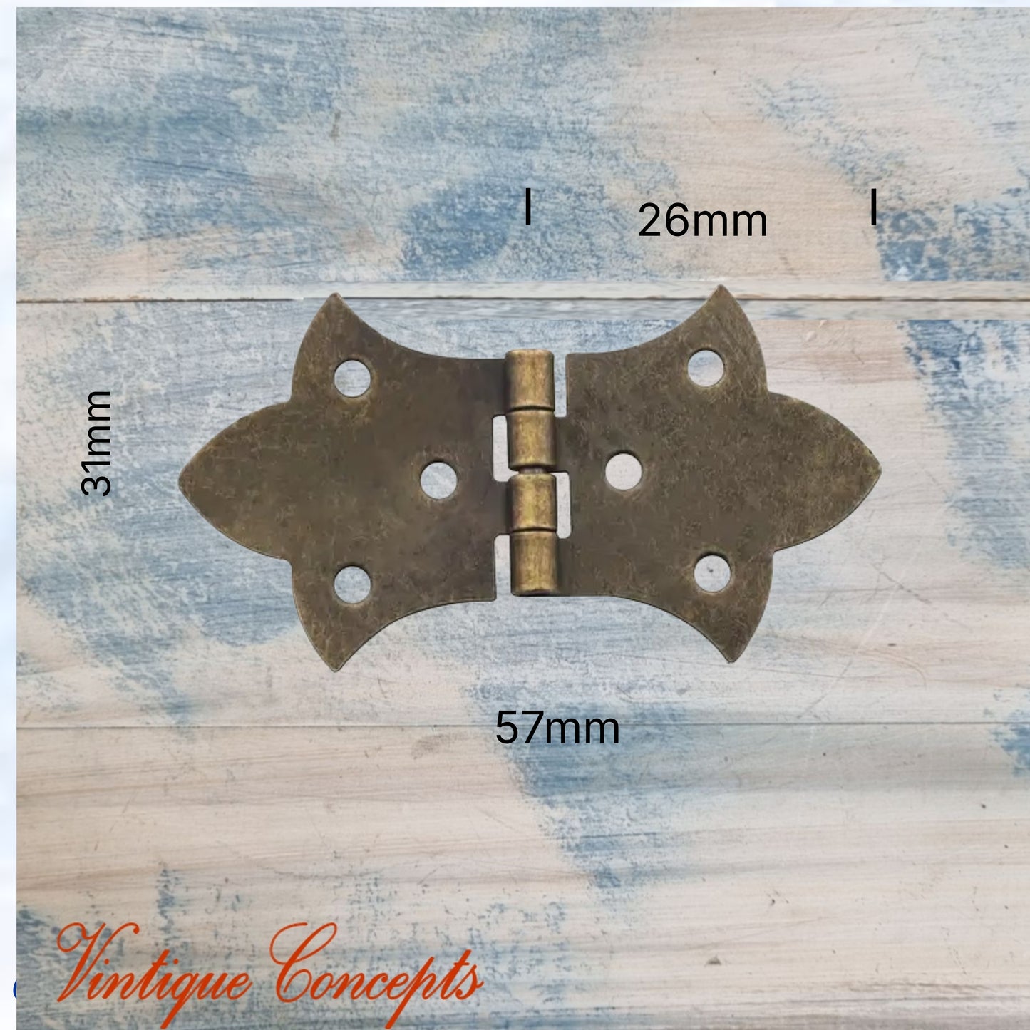 Elegant Edwardian box Hinge Bronze  31x26mm