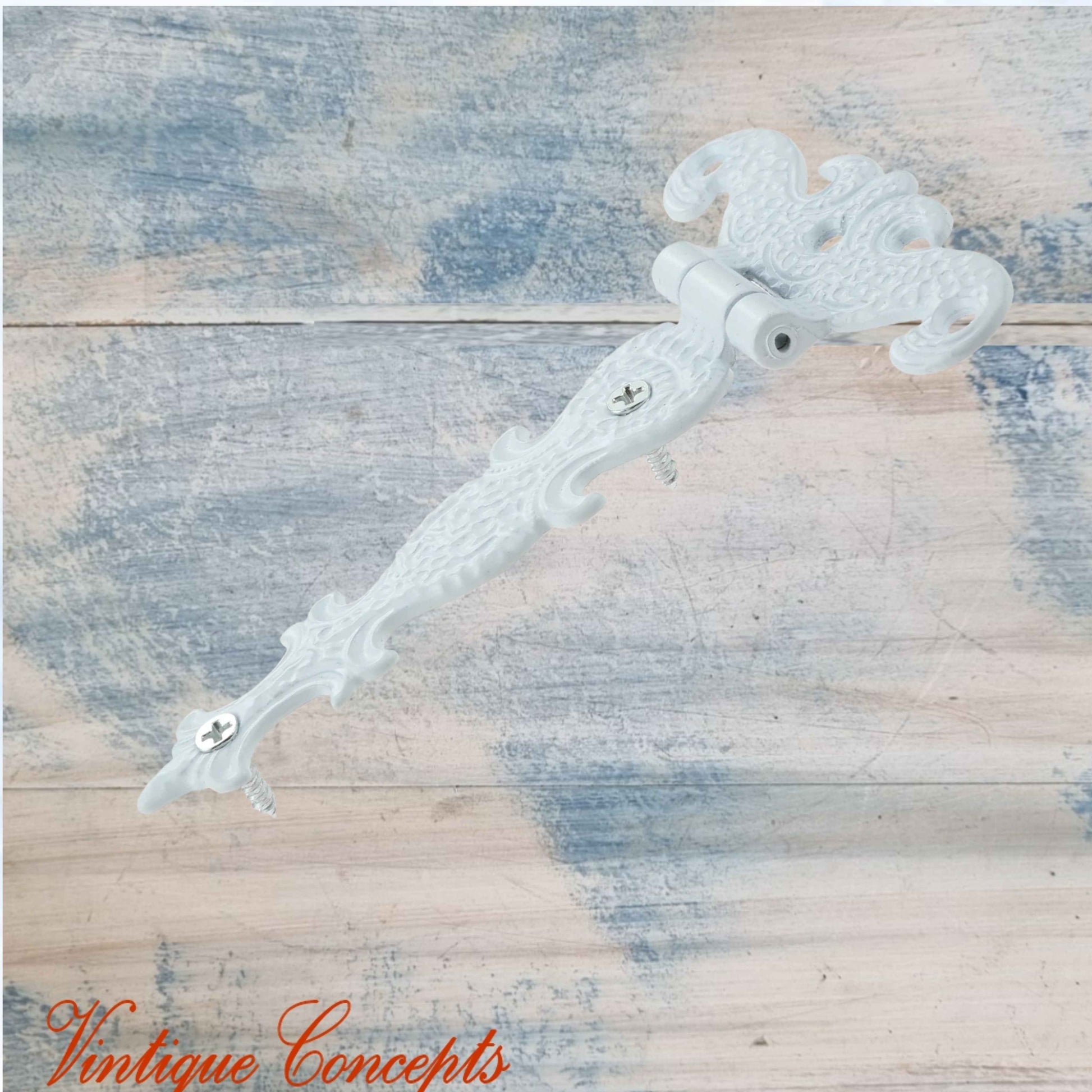 Antique Fancy Cabinet T-Hinge White 114mm x 75mm