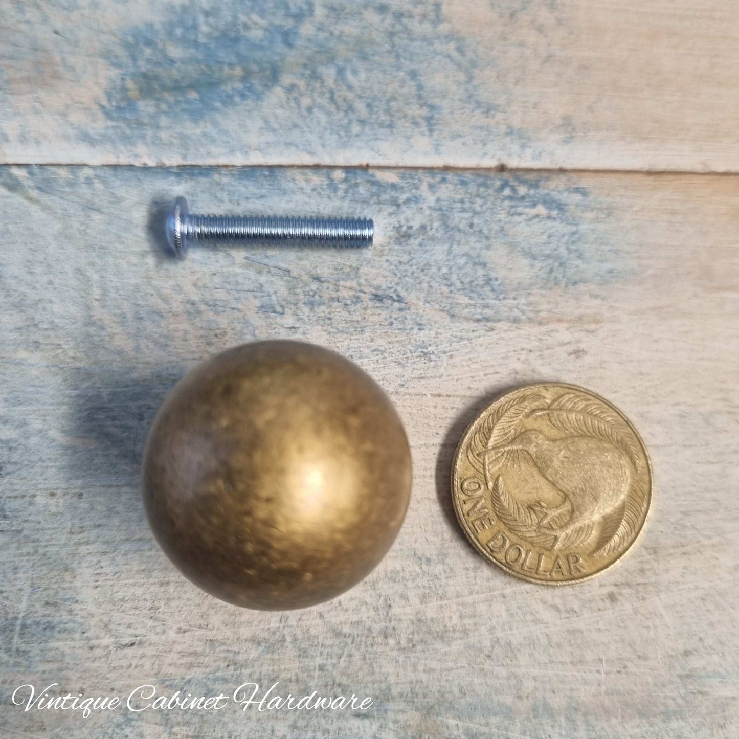 Solid heavy round ball Bronze Drawer Knob 25mm diameter