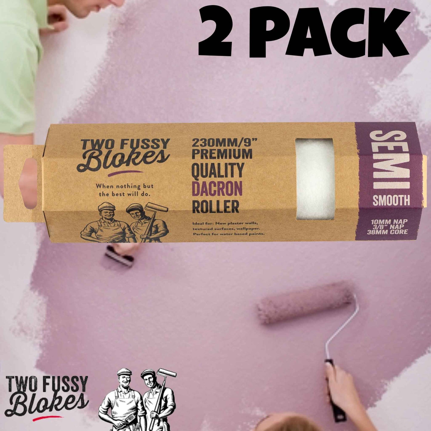 230mm Dacron Paint Roller Sleeve 3 3 Pack 10mm Nap From Two Fussy Blokes