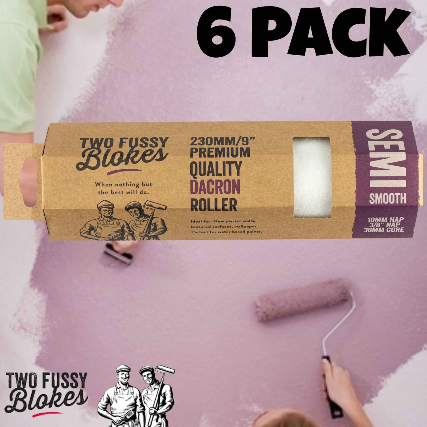 230mm Dacron Paint Roller Sleeve 3 3 Pack 10mm Nap From Two Fussy Blokes