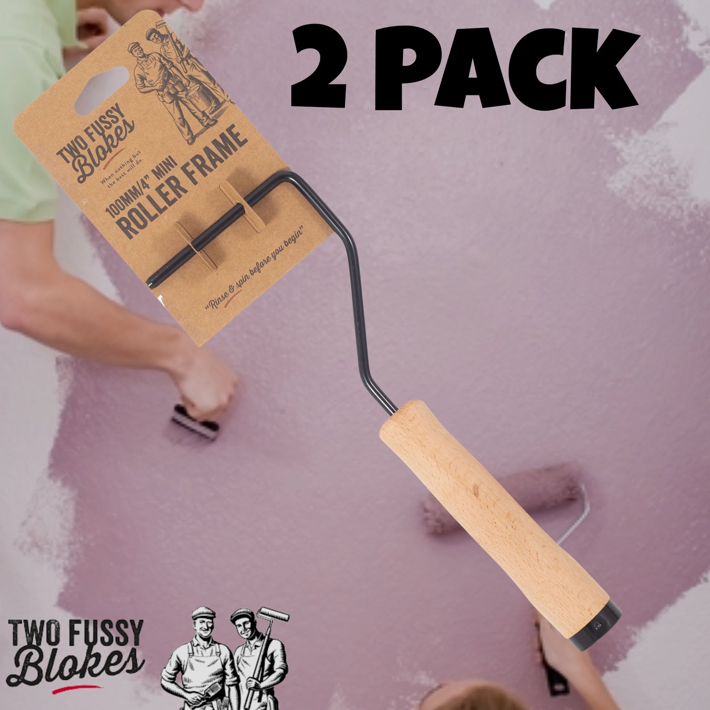 100mm wide mini-Roller 280mm Long handle from Two fussy Blokes