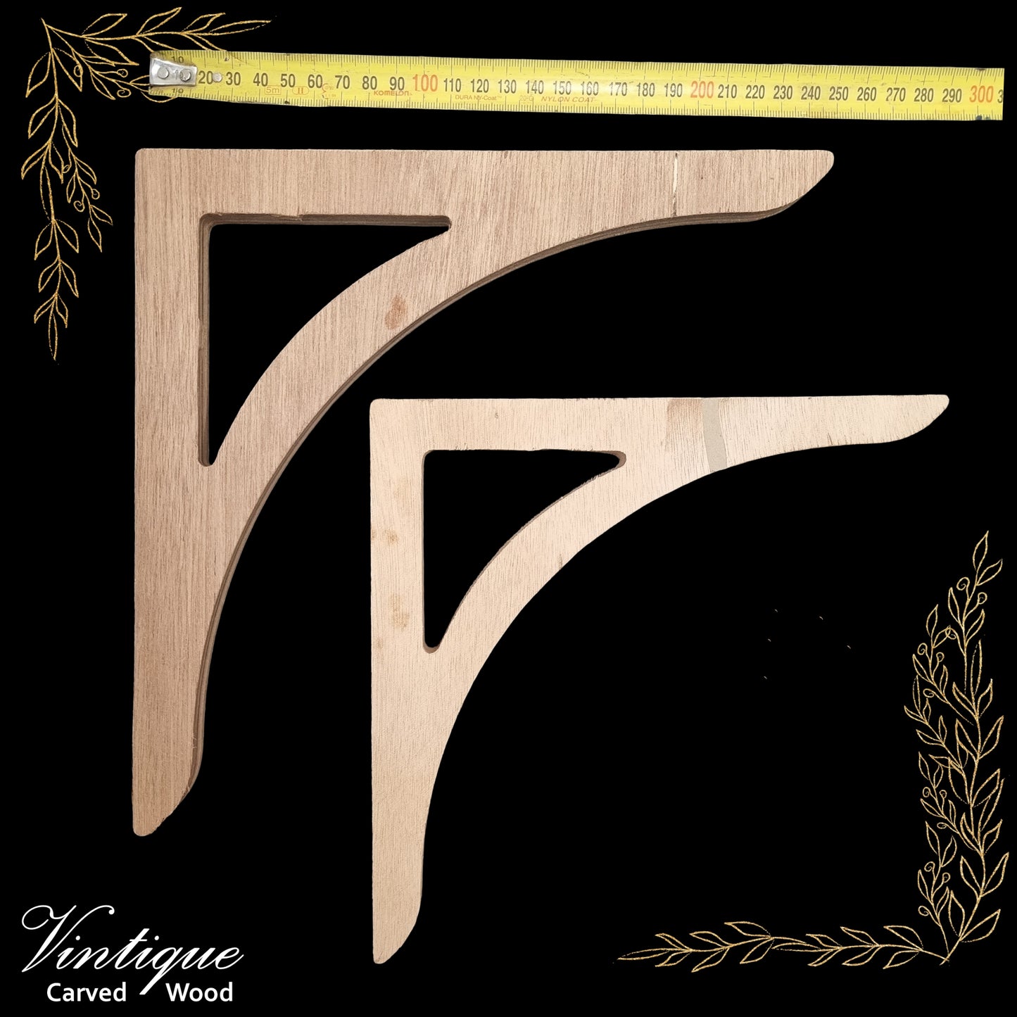 Carved Wooden Lace Fretwork - Cottage (FW7) 205mm & 248mm sizes
