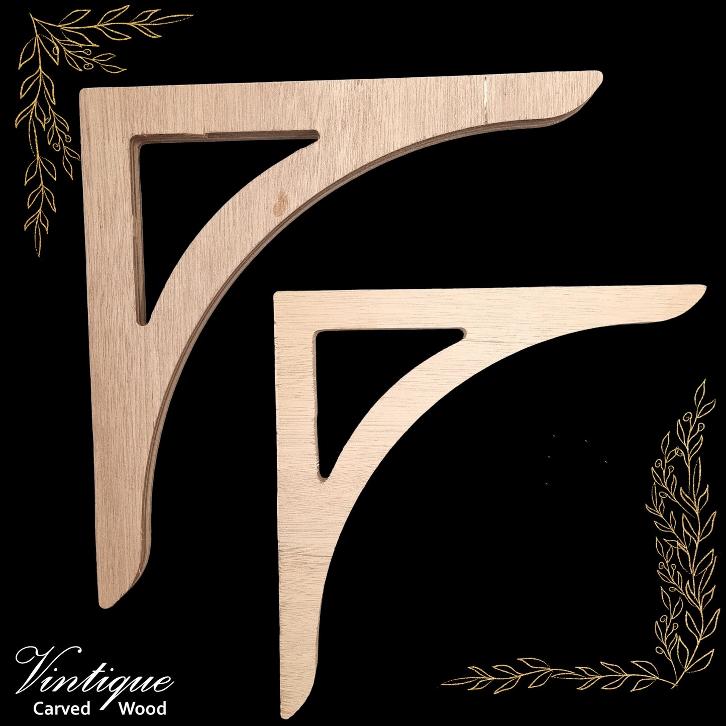 Carved Wooden Lace Fretwork - Cottage (FW7) 205mm & 248mm sizes