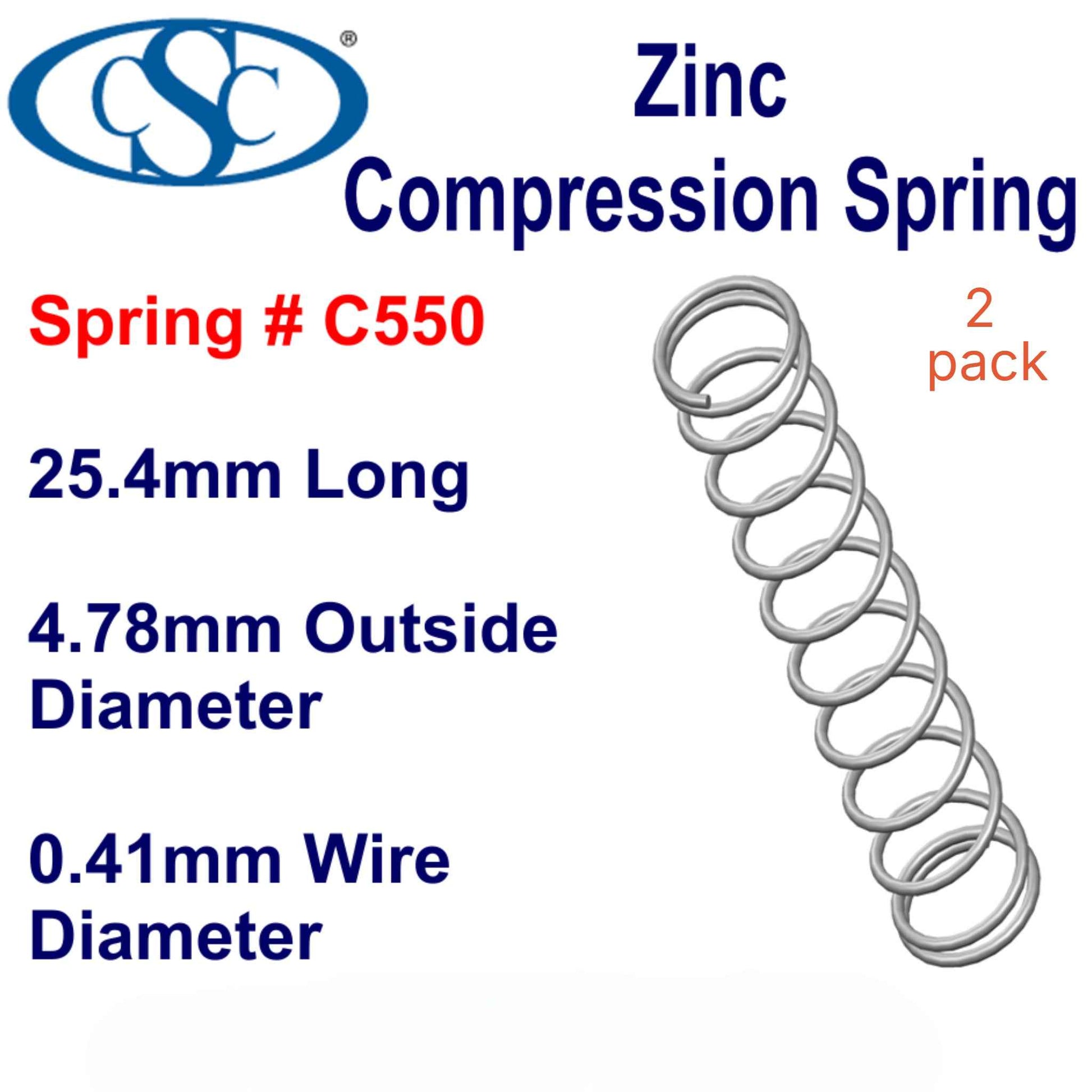 Zinc Compression Spring  25.4mm Long (4.78 OD x 0.41 WD) C550 (2 pack) from Century (Copy)