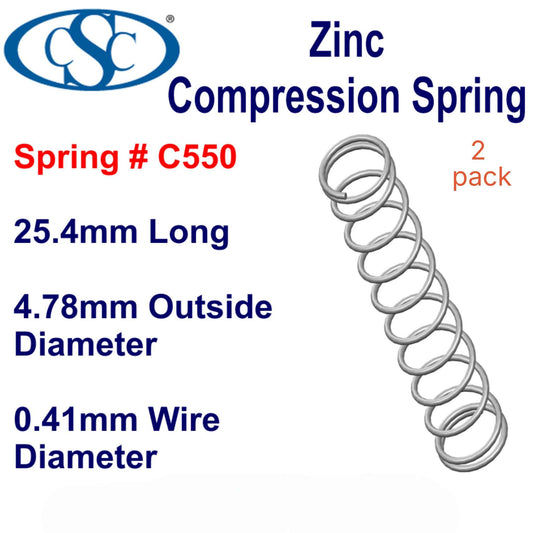 Zinc Compression Spring  25.4mm Long (4.78 OD x 0.41 WD) C550 (2 pack) from Century (Copy)