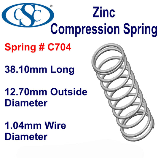 Zinc Compression Spring  34.93mm Long (14.3 OD x 1.83 WD) C706 (each) from Century