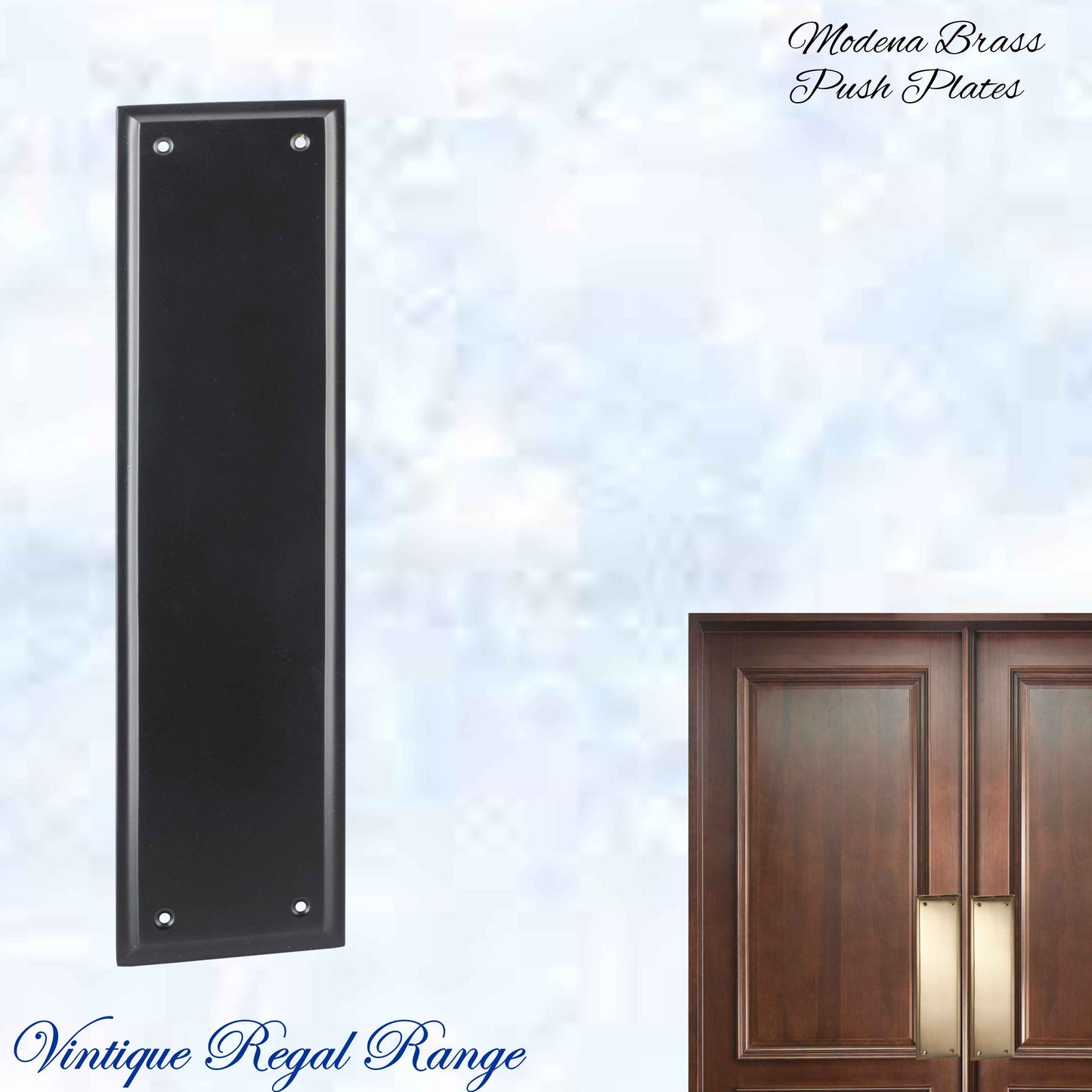 Matt Black MODENA Brass Push Plate 300mm x 75mm